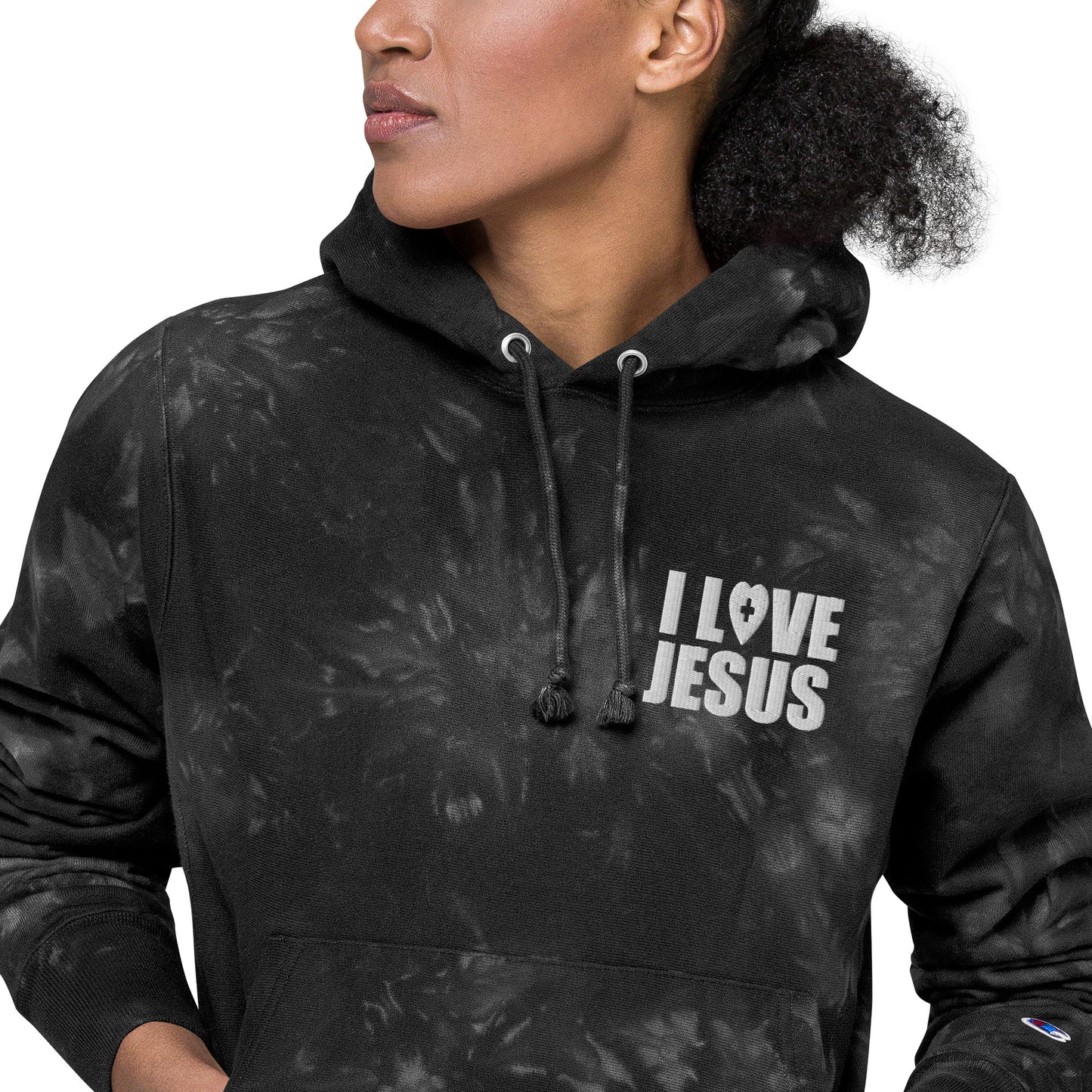 I Love Jesus Christian Unisex Champion tie-dye hoodie