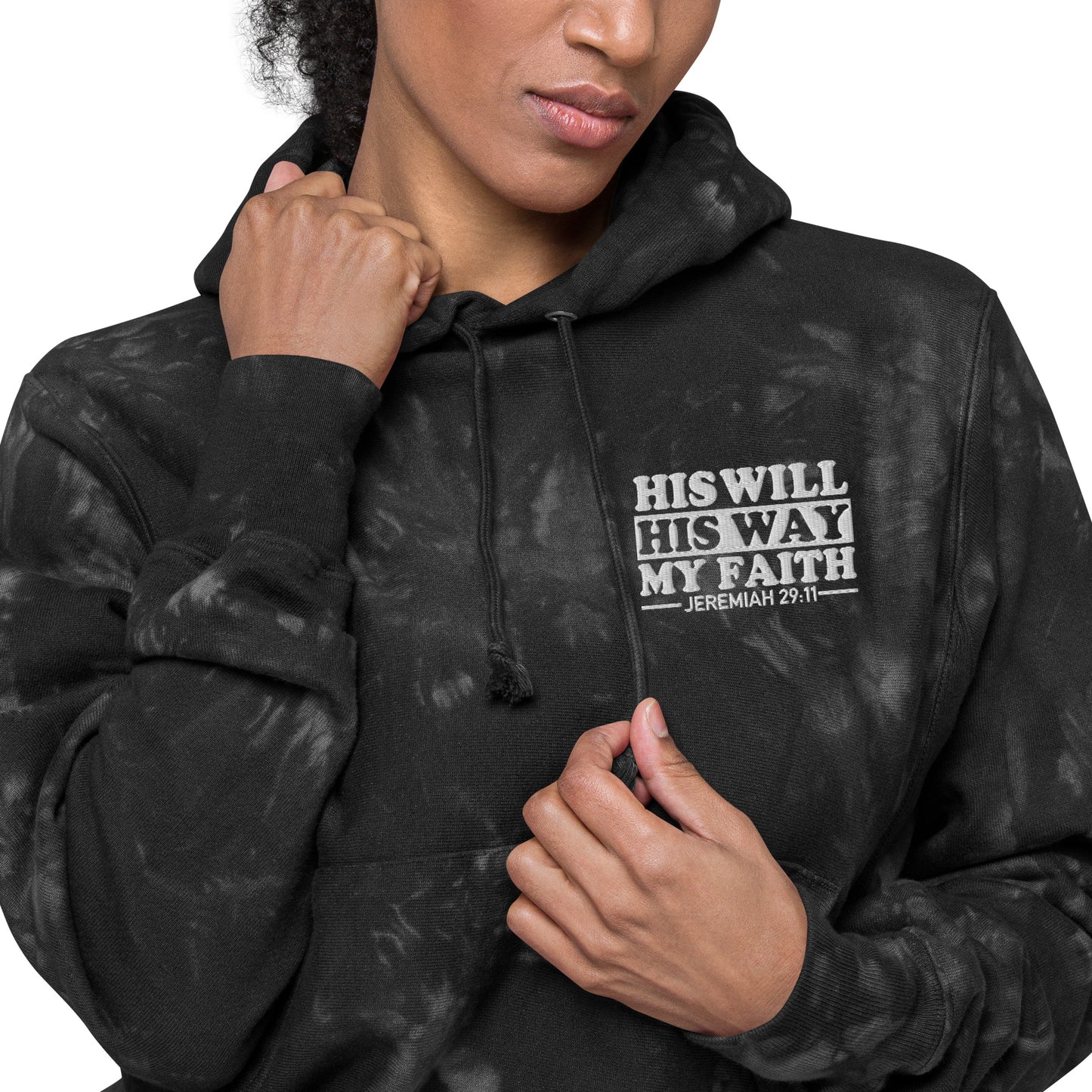 His Will His Way My Faith Christian Unisex Champion tie-dye hoodie