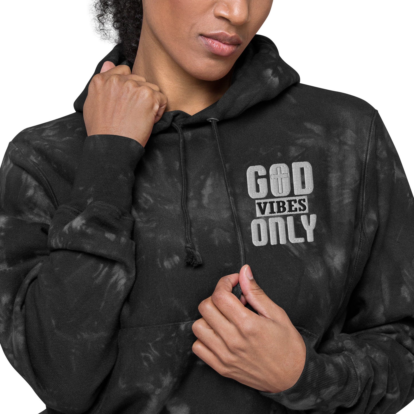 God Vibes Only Christian Unisex Champion tie-dye hoodie