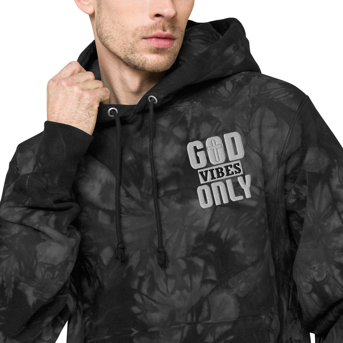 God Vibes Only Christian Unisex Champion tie-dye hoodie