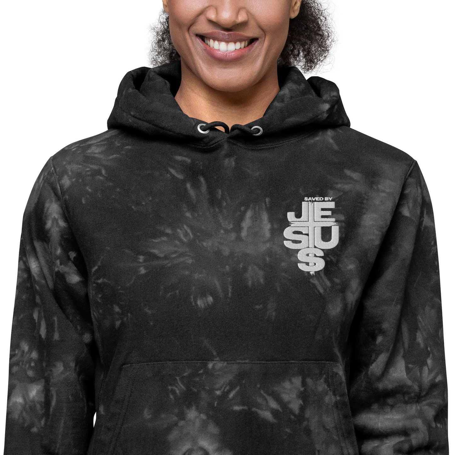 Saved By Jesus Christian Unisex Champion tie-dye hoodie