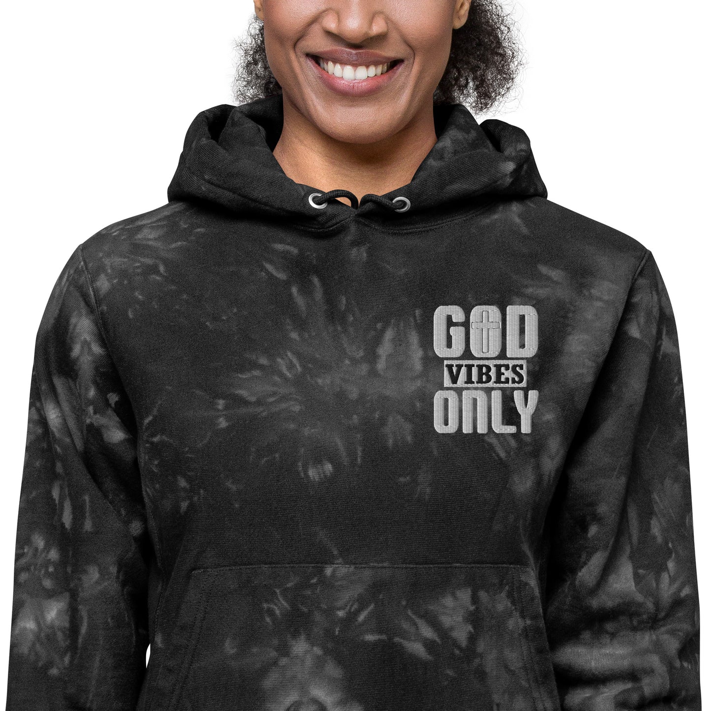 God Vibes Only Christian Unisex Champion tie-dye hoodie