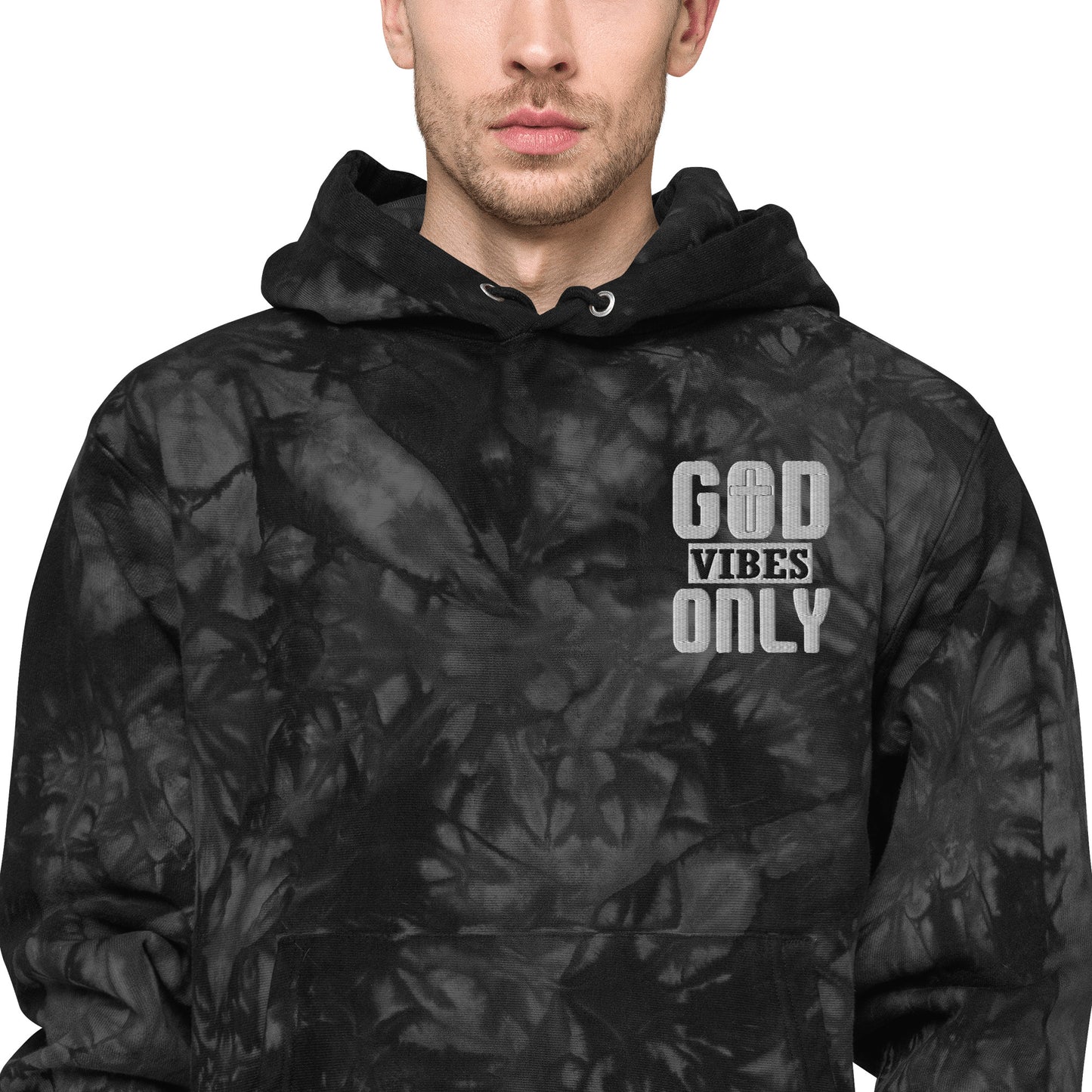 God Vibes Only Christian Unisex Champion tie-dye hoodie