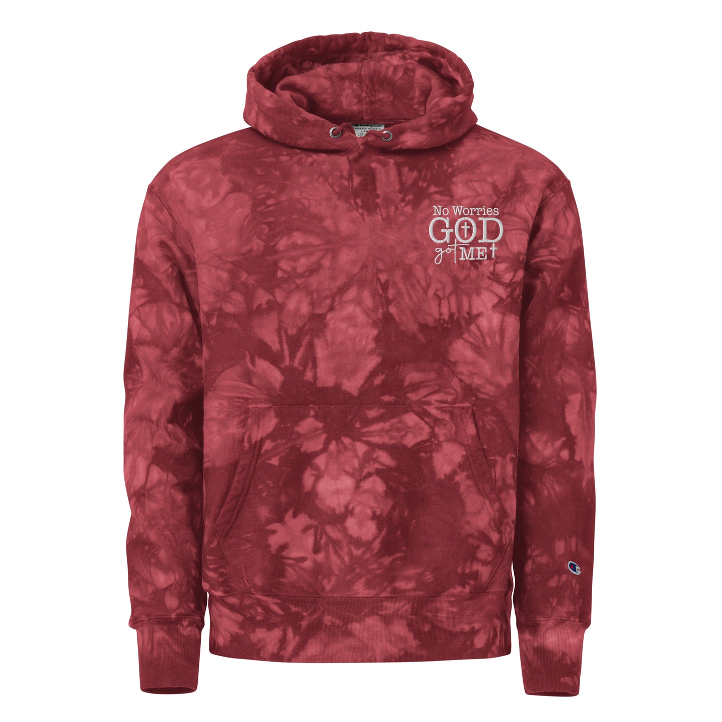 No Worries God Got Me Christian Unisex Champion tie-dye hoodie