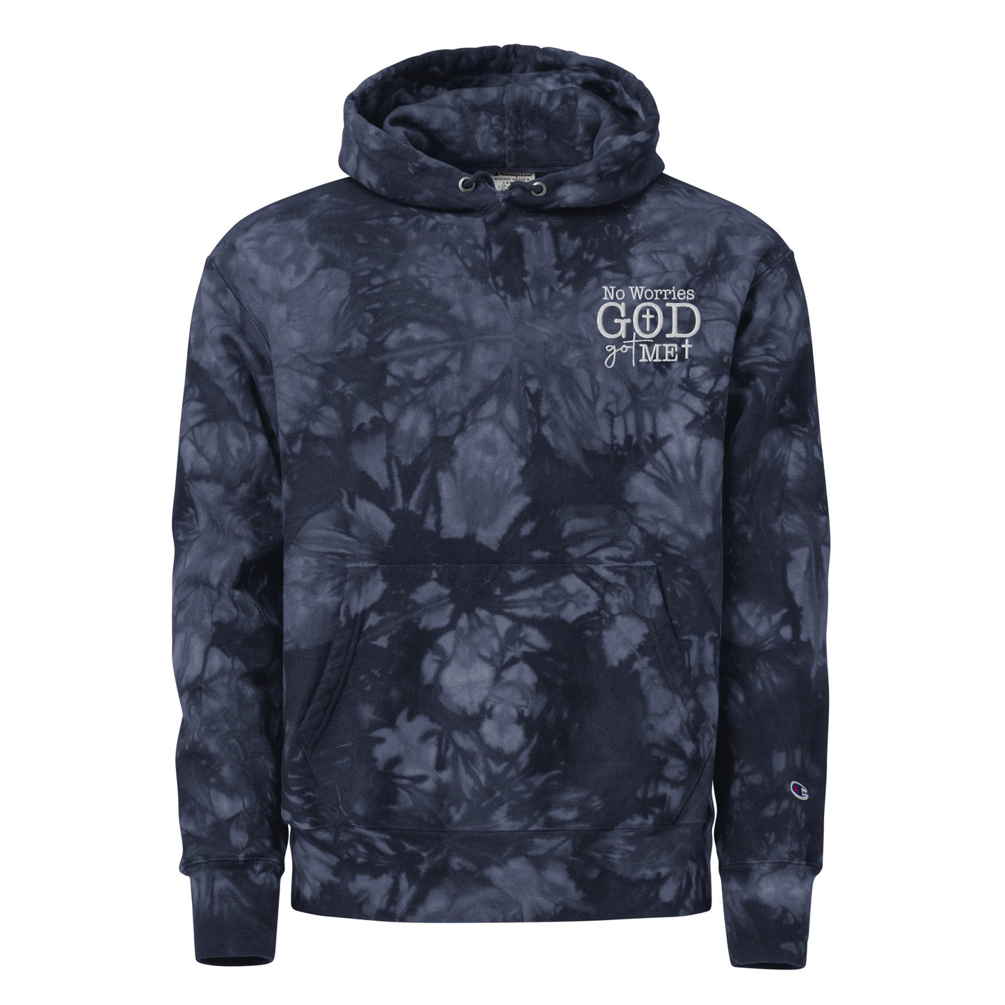 No Worries God Got Me Christian Unisex Champion tie-dye hoodie