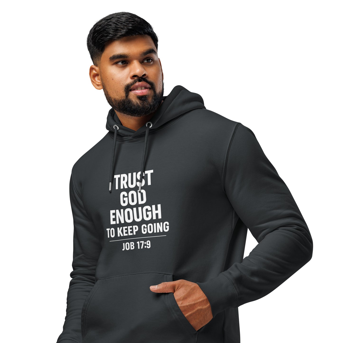 Trust Him Enough Christian Unisex essential organic hooded sweatshirt - ClaimedbyGodDesigns