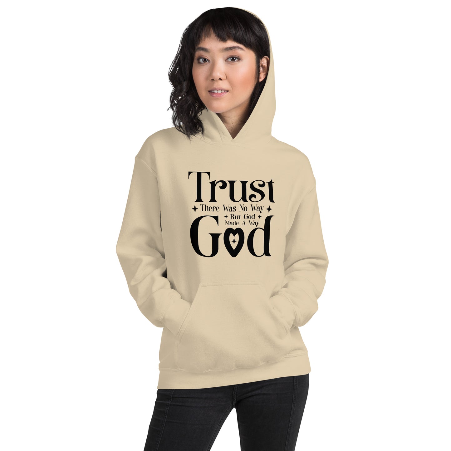 Trust God Unisex Christian Pullover Hooded Sweatshirt