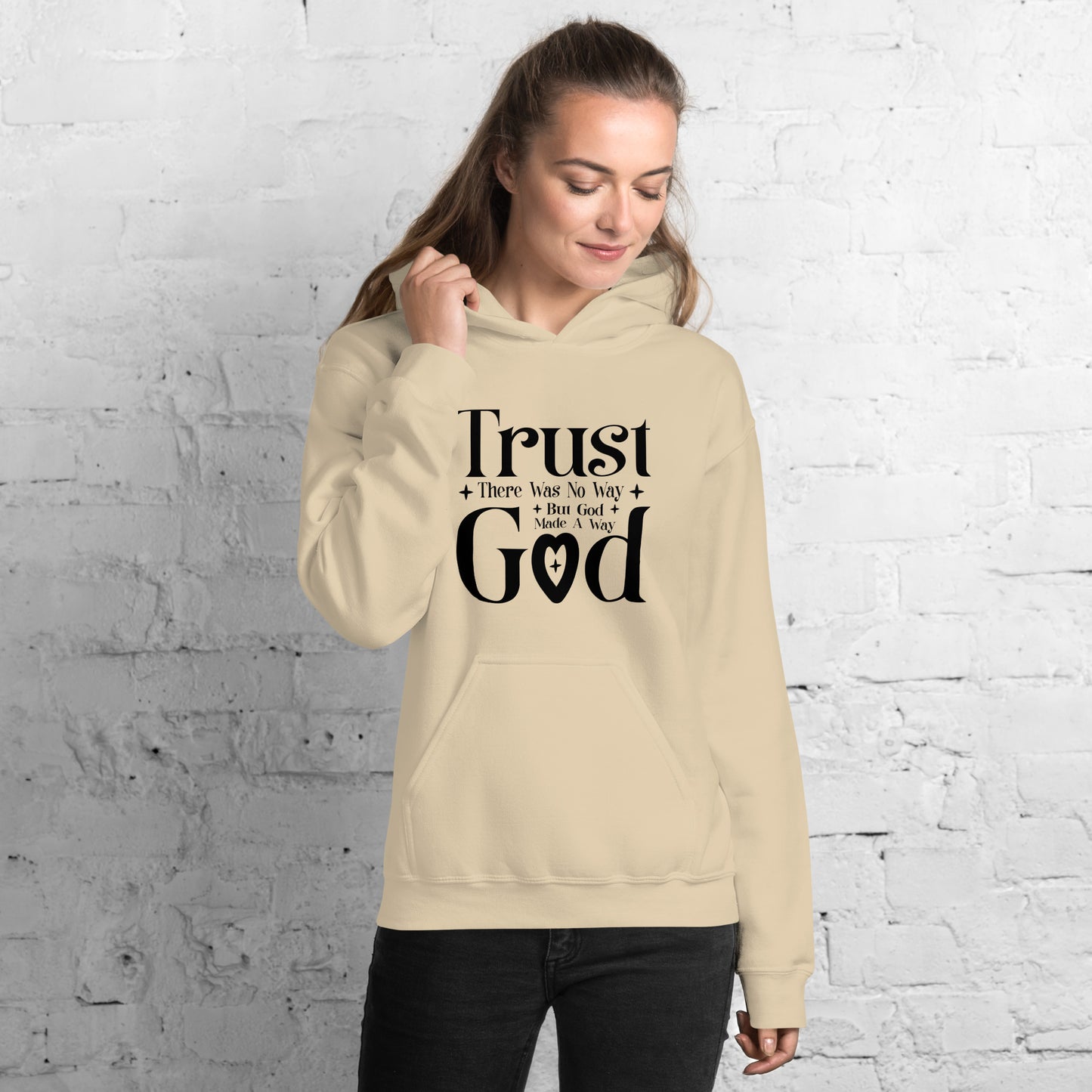 Trust God Unisex Christian Pullover Hooded Sweatshirt