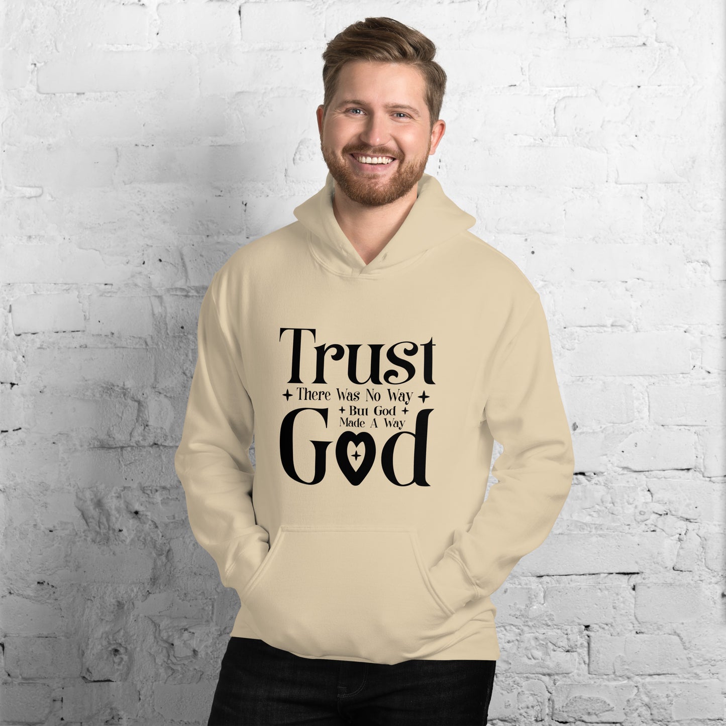 Trust God Unisex Christian Pullover Hooded Sweatshirt