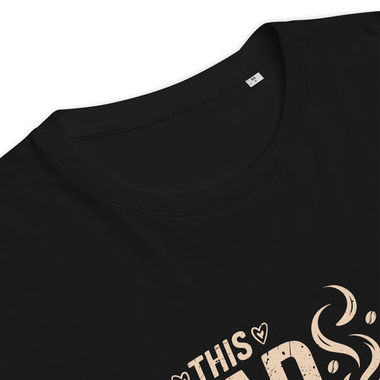 This Dad Runs on Coffee and Faith – Men's Christian Organic Ribbed Neck T-Shirt - ClaimedbyGodDesigns