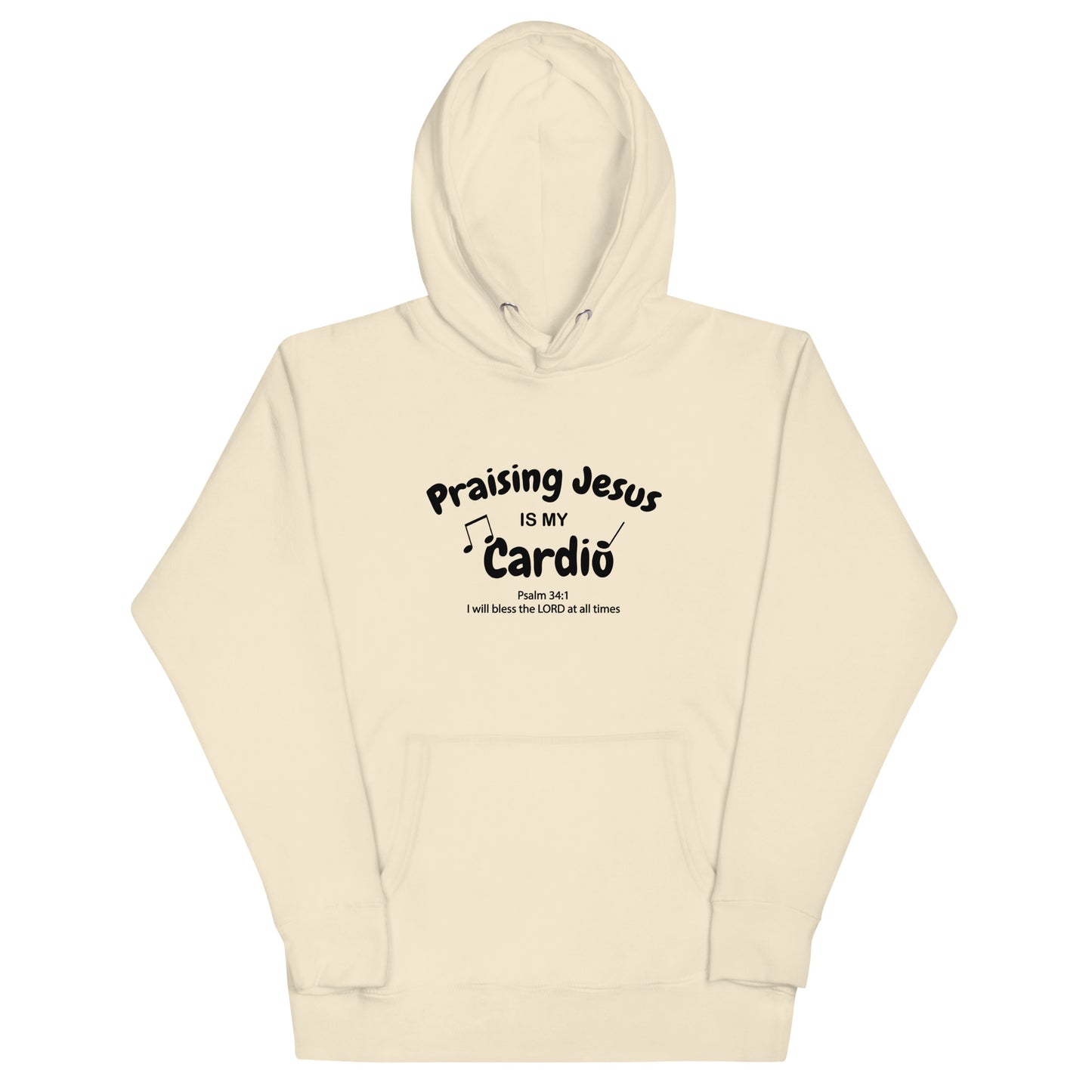 Praising Jesus Is My Cardio Unisex Christian Fitness Hooded Sweatshirt