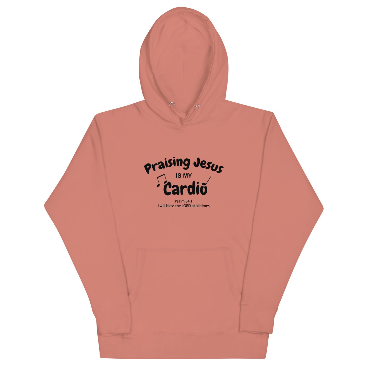 Praising Jesus Is My Cardio Unisex Christian Fitness Hooded Sweatshirt