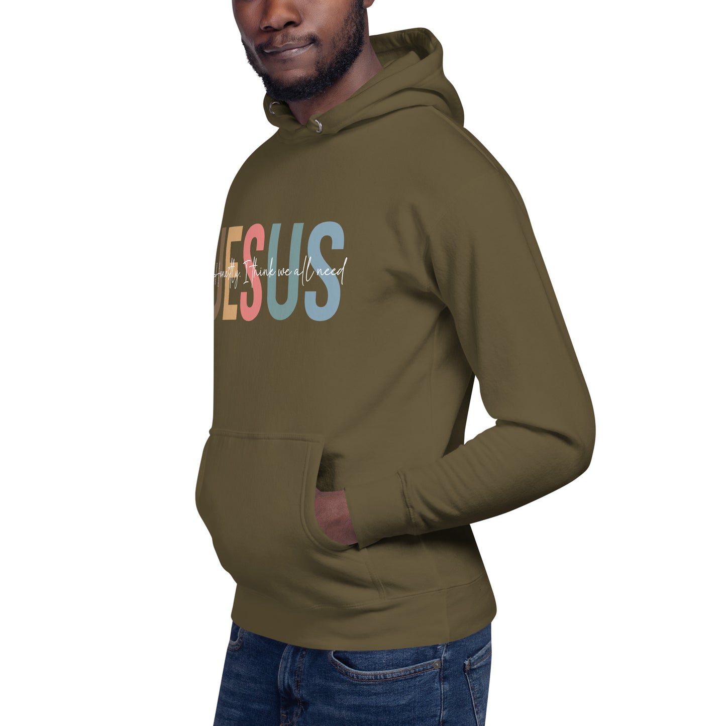 Honestly I Think We All Need Jesus Unisex Christian Hooded Pullover Sweatshirt