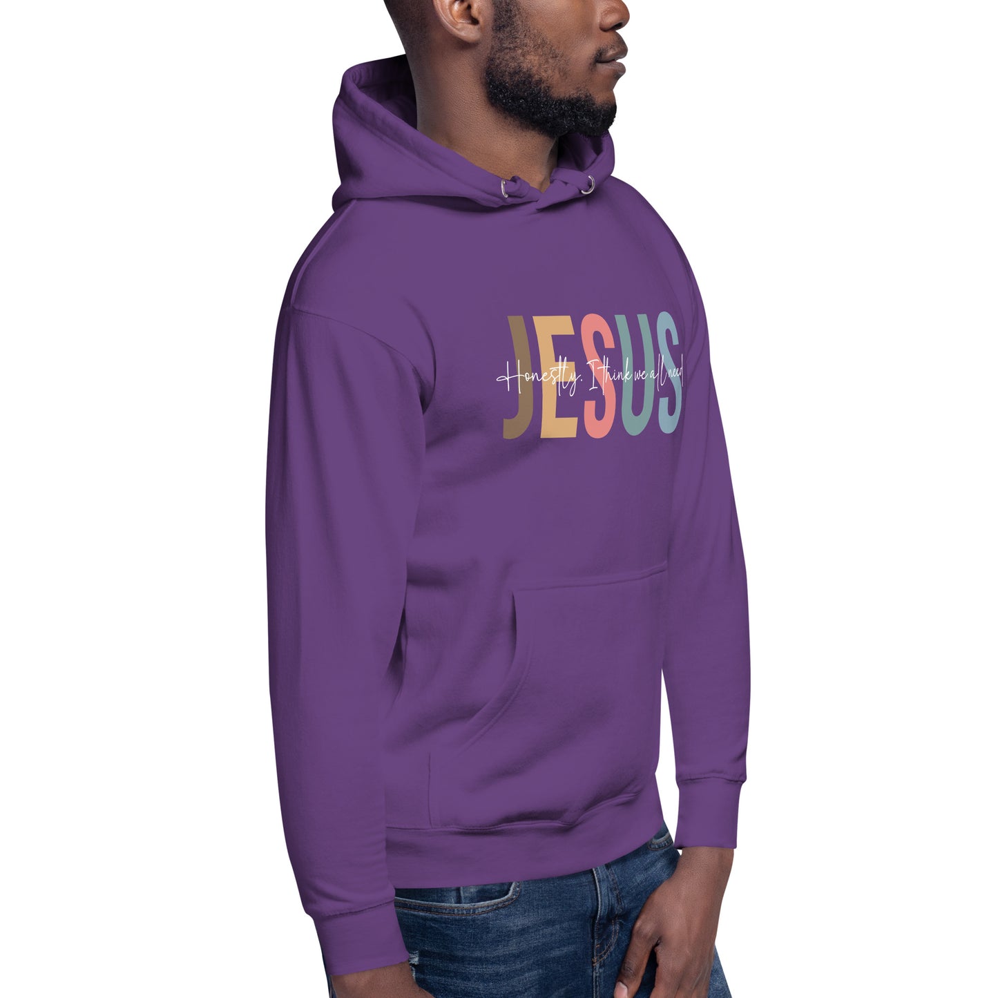 Honestly I Think We All Need Jesus Unisex Christian Hooded Pullover Sweatshirt