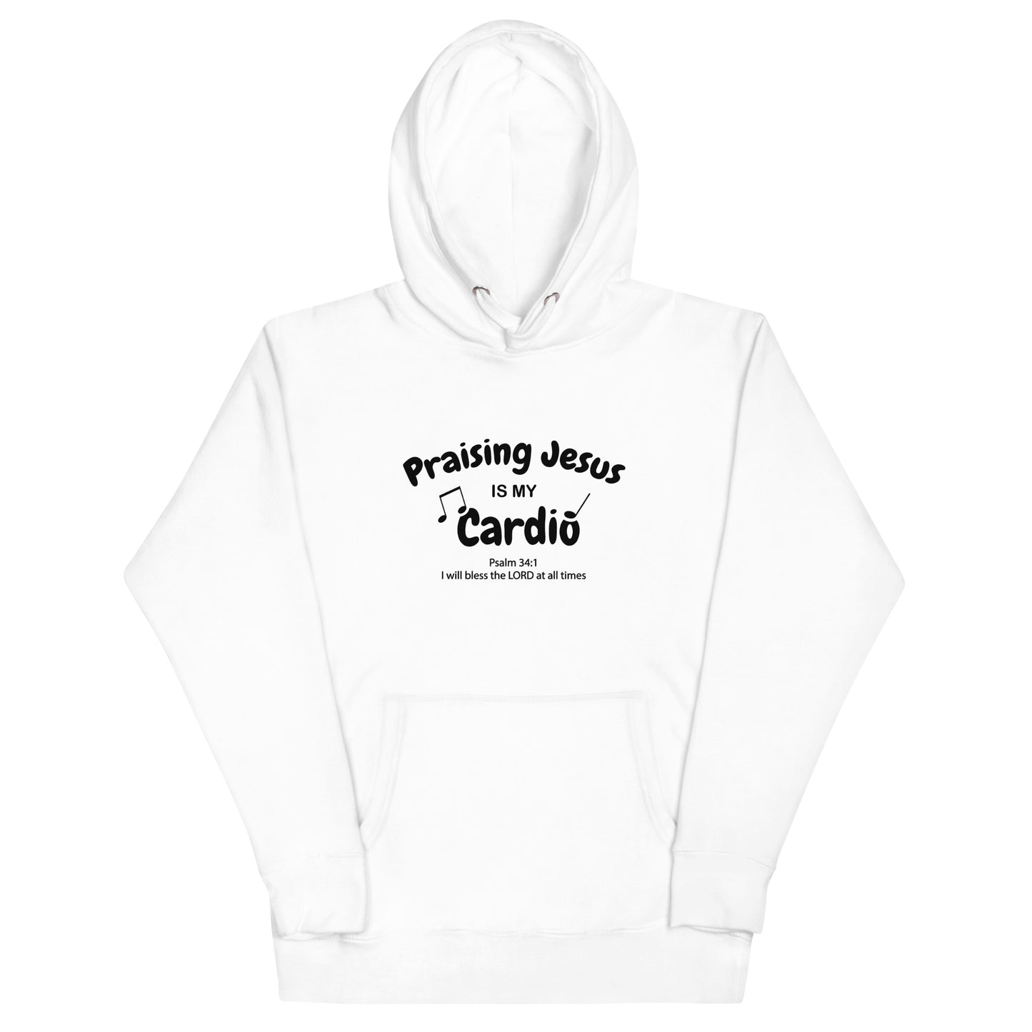 Praising Jesus Is My Cardio Unisex Christian Fitness Hooded Sweatshirt