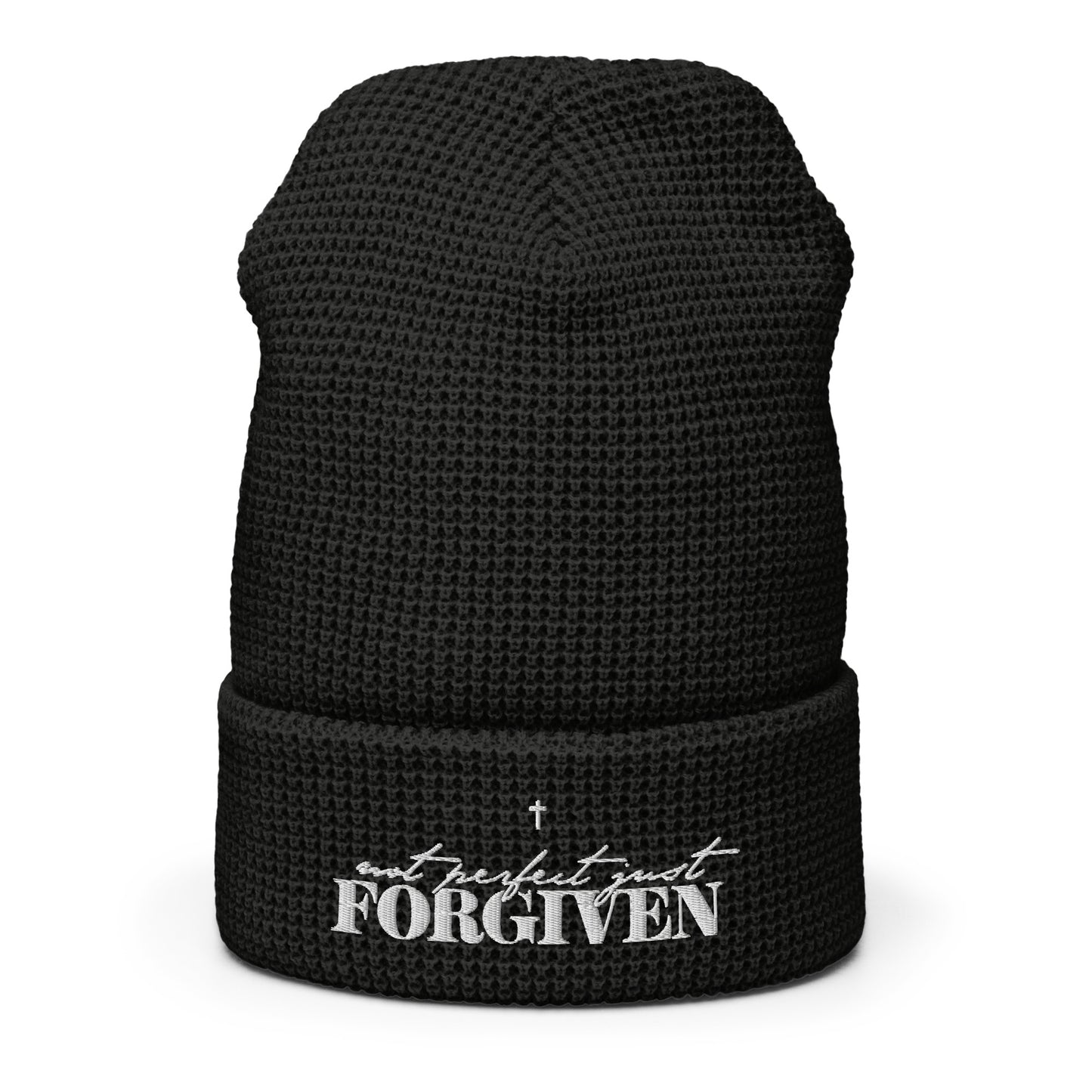 Not Perfect Just Forgiven Adult Christian Waffle beanie