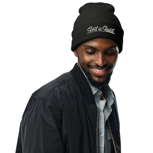 God Is Good All The Time Christian Adult Waffle beanie