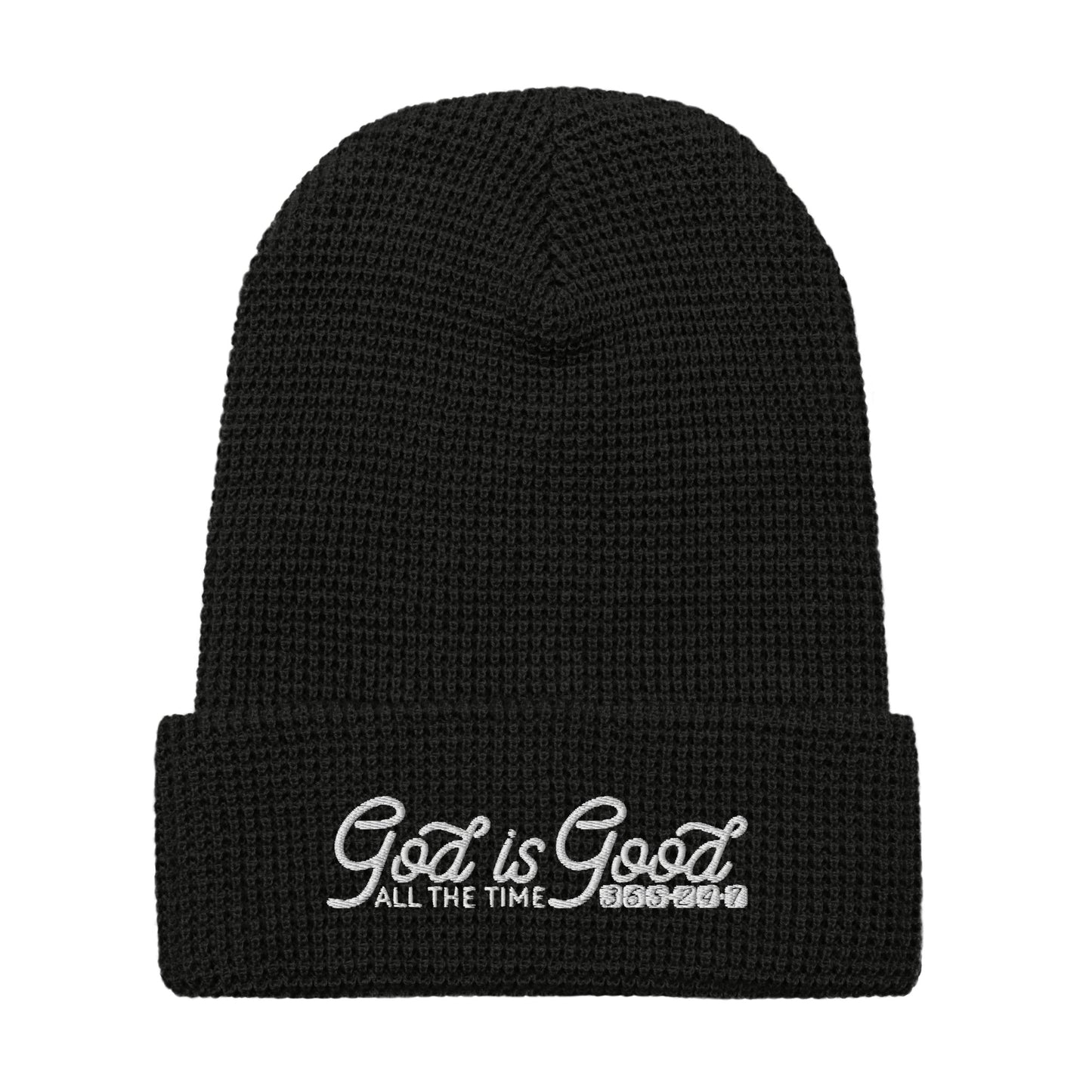 God Is Good All The Time Christian Adult Waffle beanie