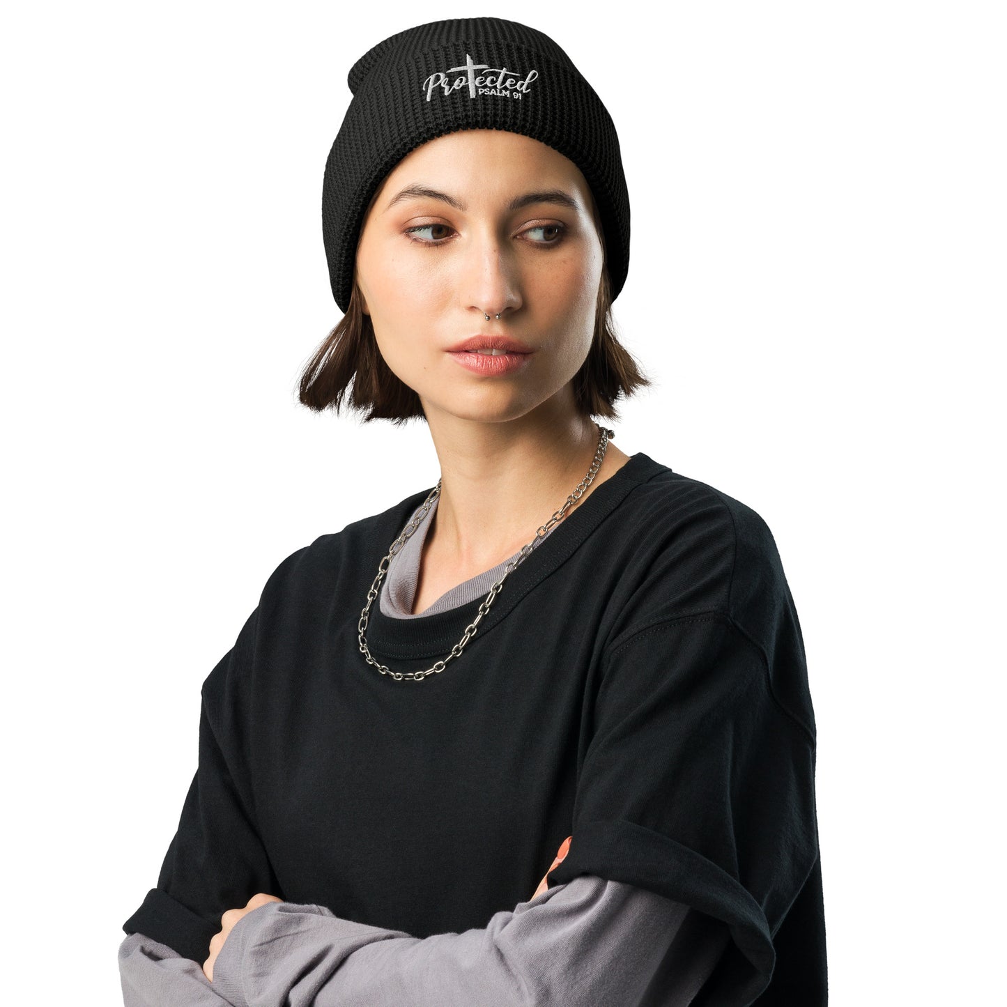 Protected Adult Christian Waffle beanie