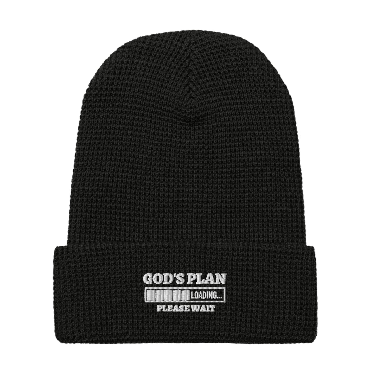 God's Plan Loading Adult Christian Waffle beanie