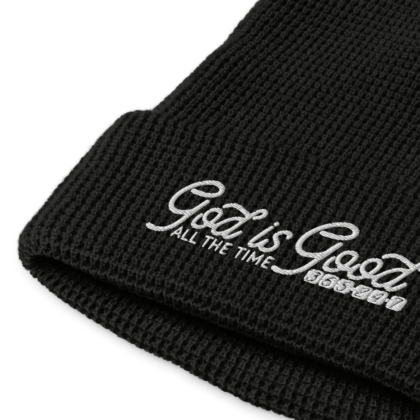 God Is Good All The Time Christian Adult Waffle beanie