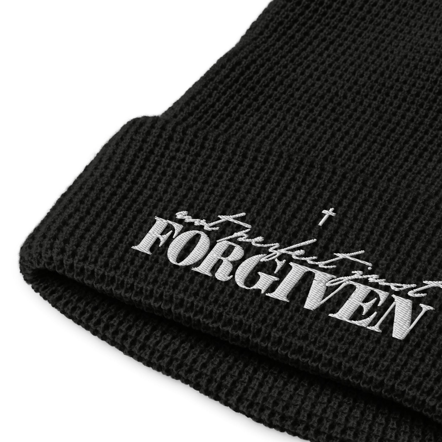 Not Perfect Just Forgiven Adult Christian Waffle beanie