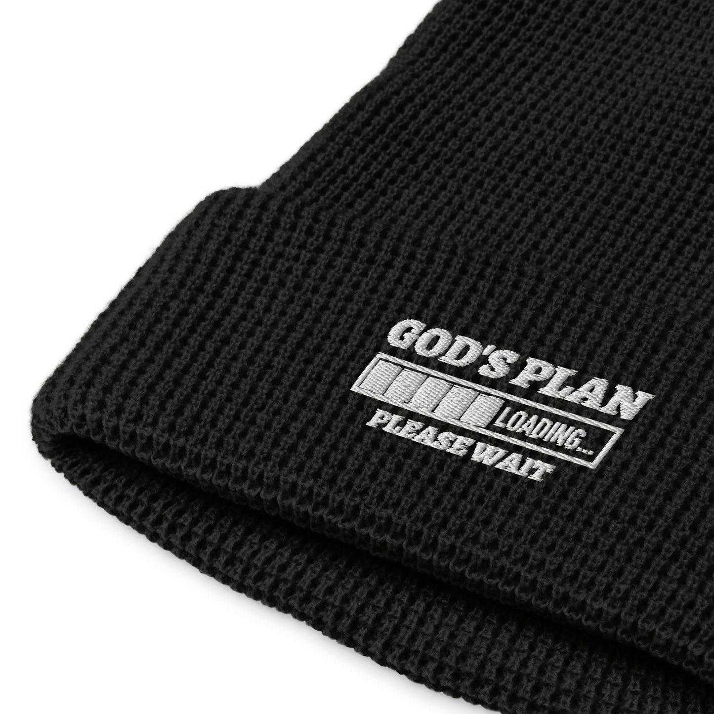 God's Plan Loading Adult Christian Waffle beanie