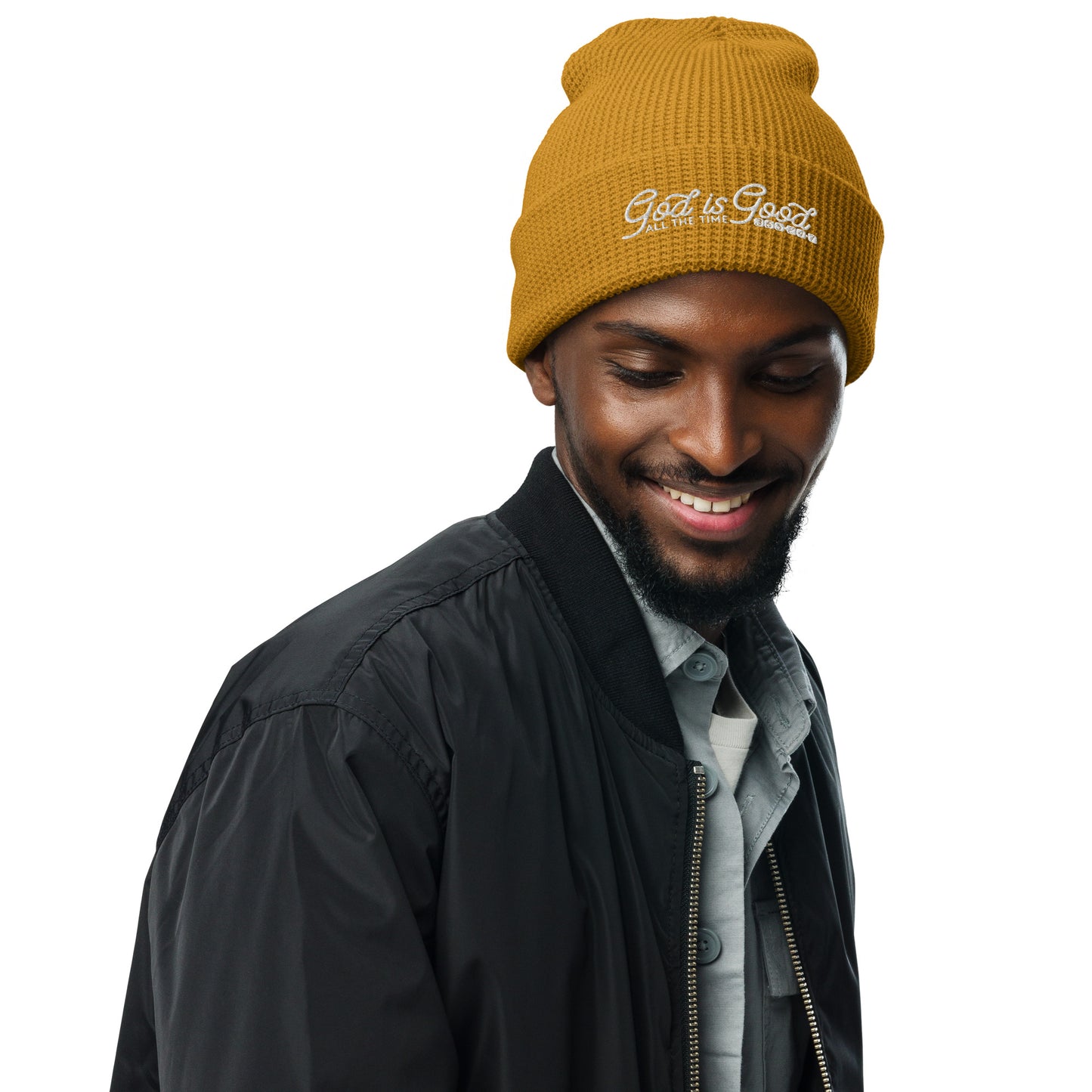 God Is Good All The Time Christian Adult Waffle beanie