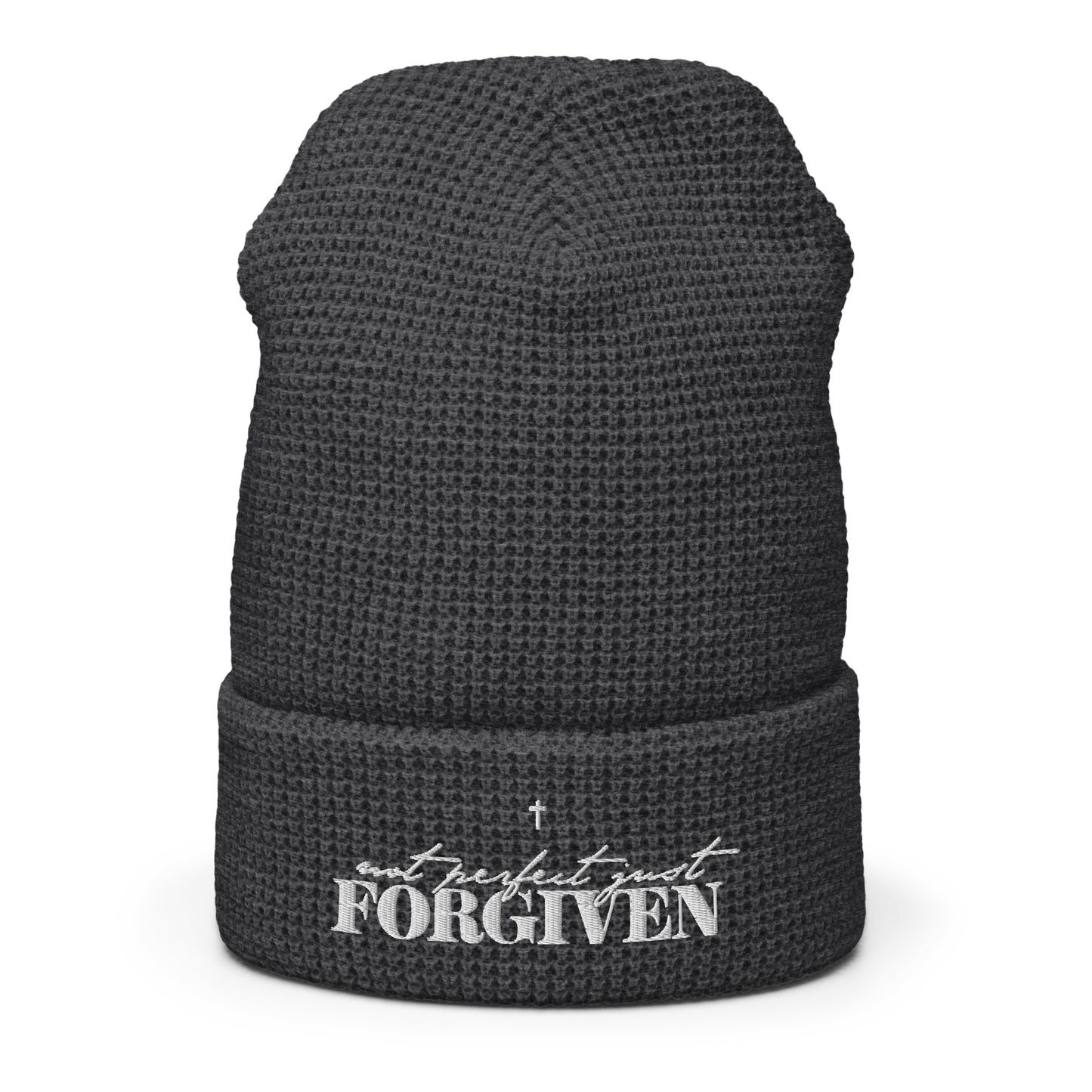 Not Perfect Just Forgiven Adult Christian Waffle beanie