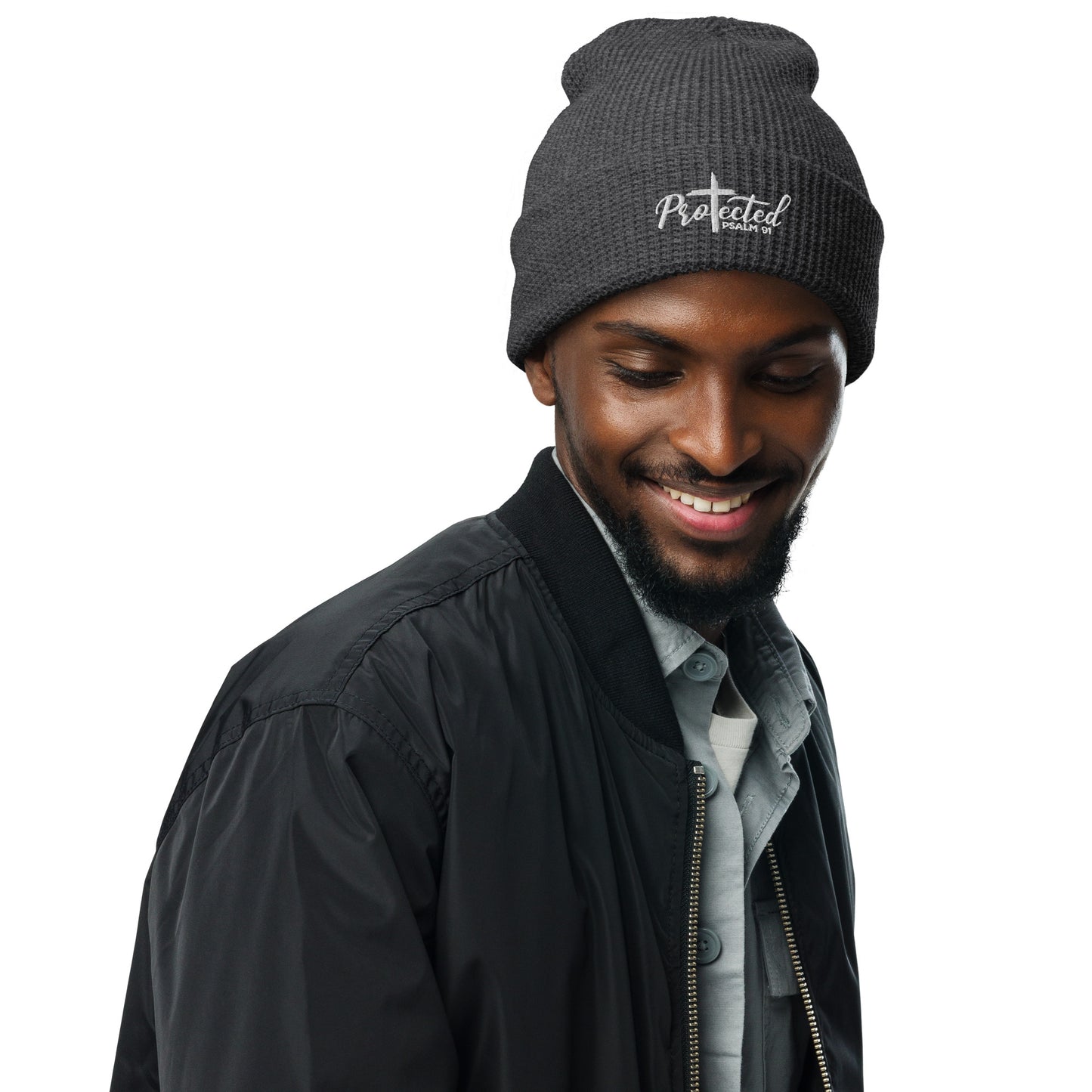 Protected Adult Christian Waffle beanie