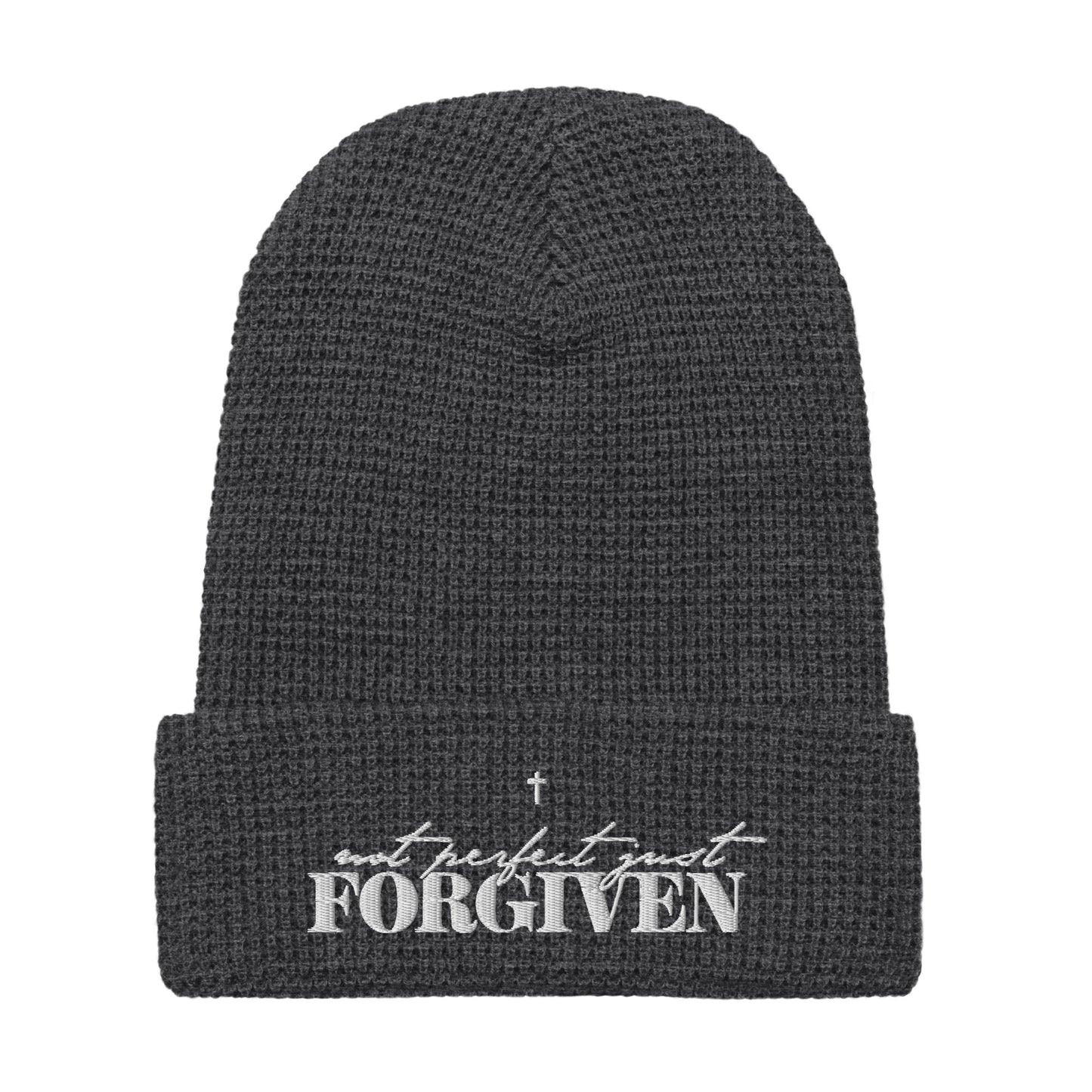 Not Perfect Just Forgiven Adult Christian Waffle beanie