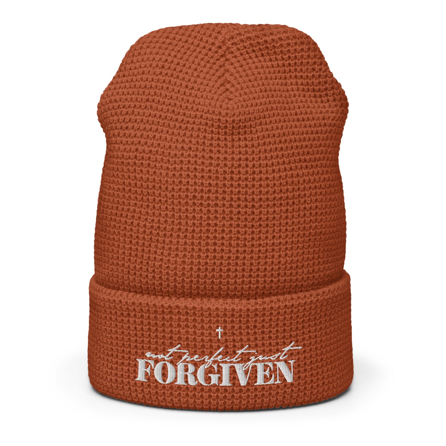 Not Perfect Just Forgiven Adult Christian Waffle beanie