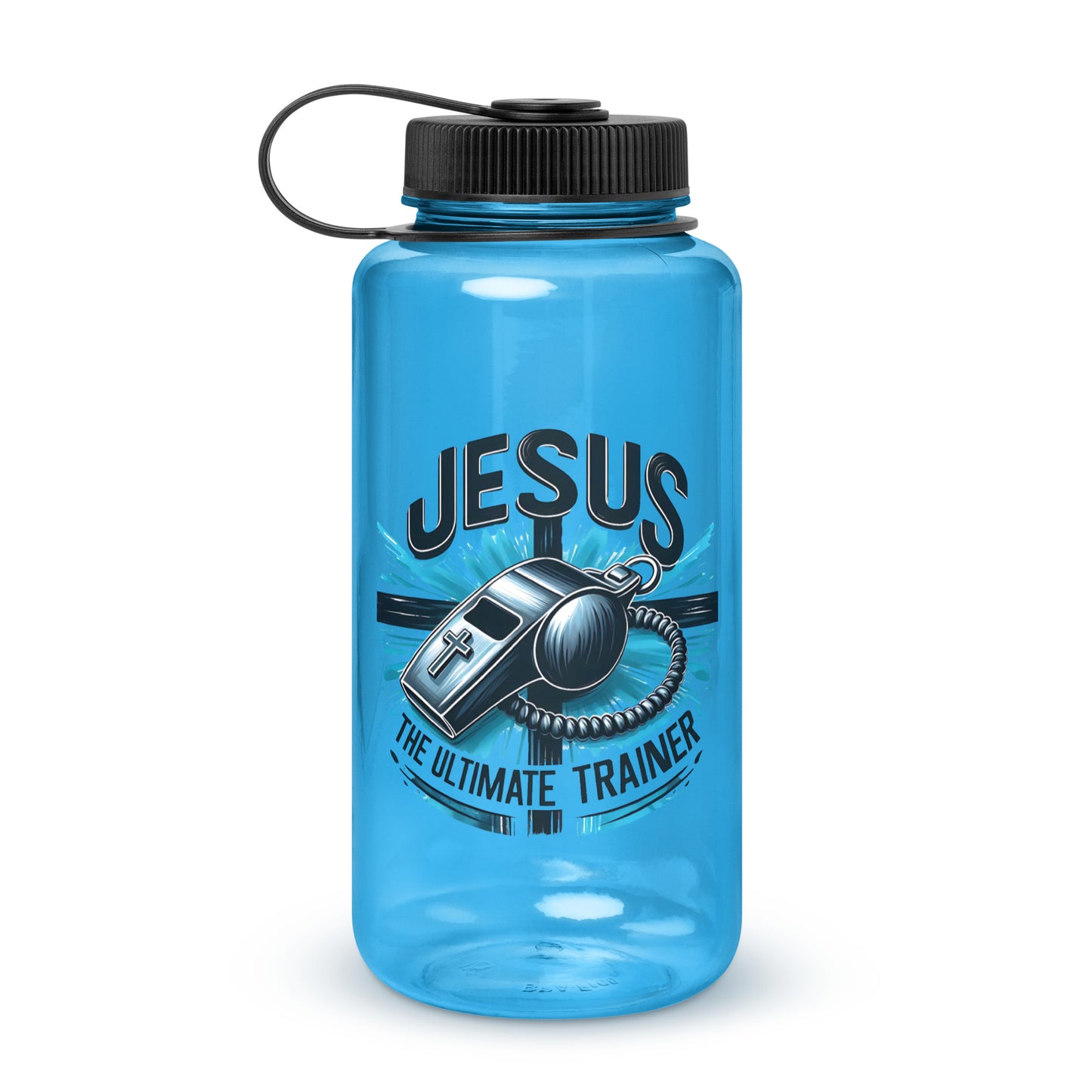 Jesus The Ultimate Trainer Christian Wide mouth plastic water bottle