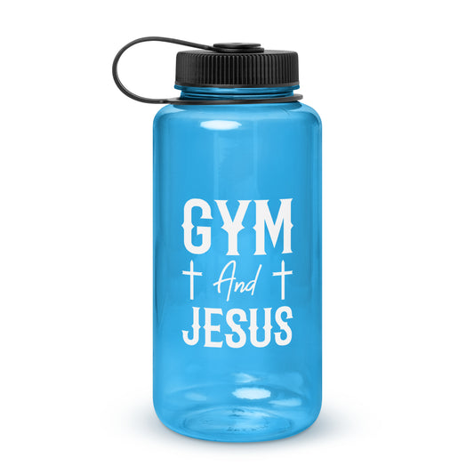 Gym And Jesus Christian Wide mouth plastic water bottle