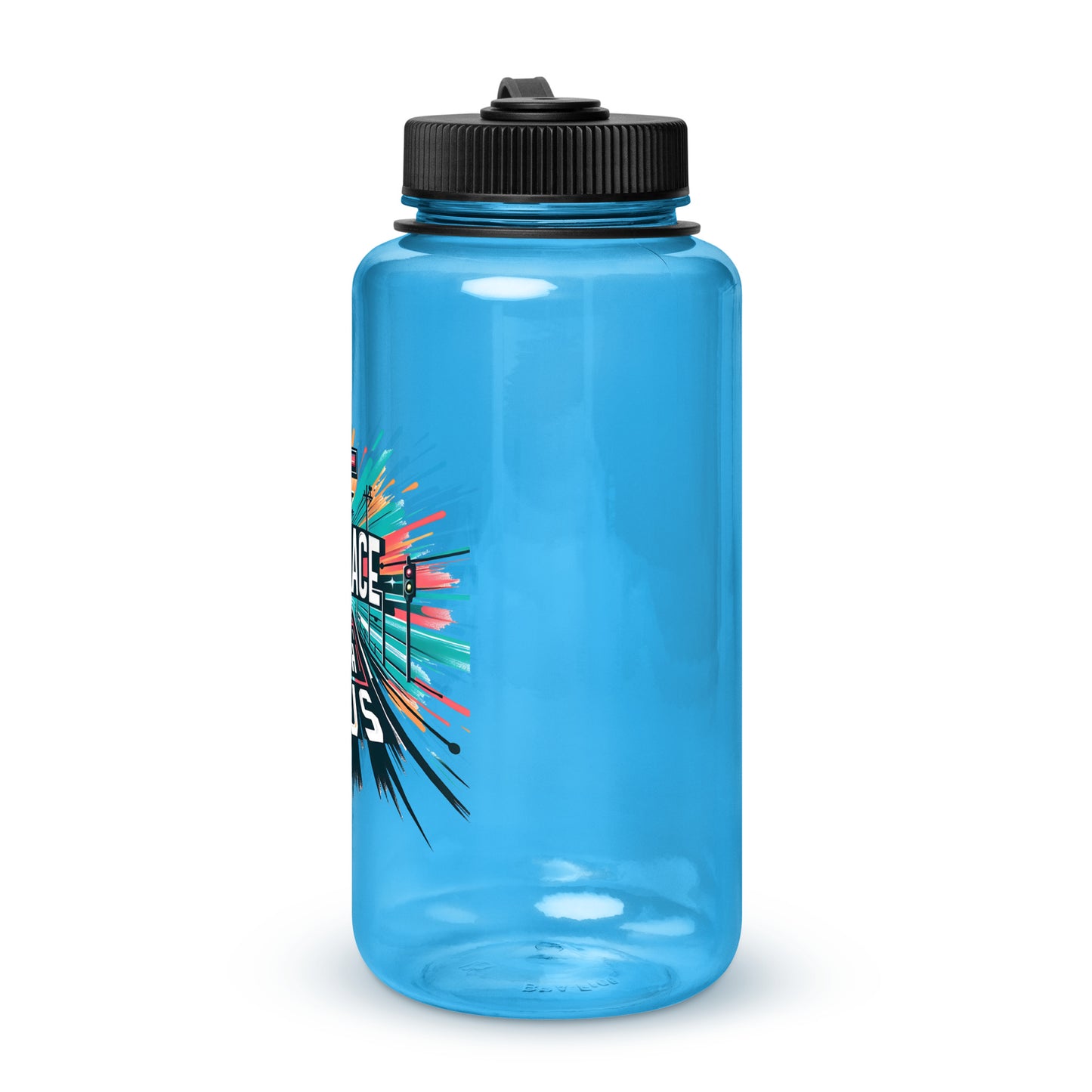 Run The Race With Jesus Christian Wide mouth plastic water bottle