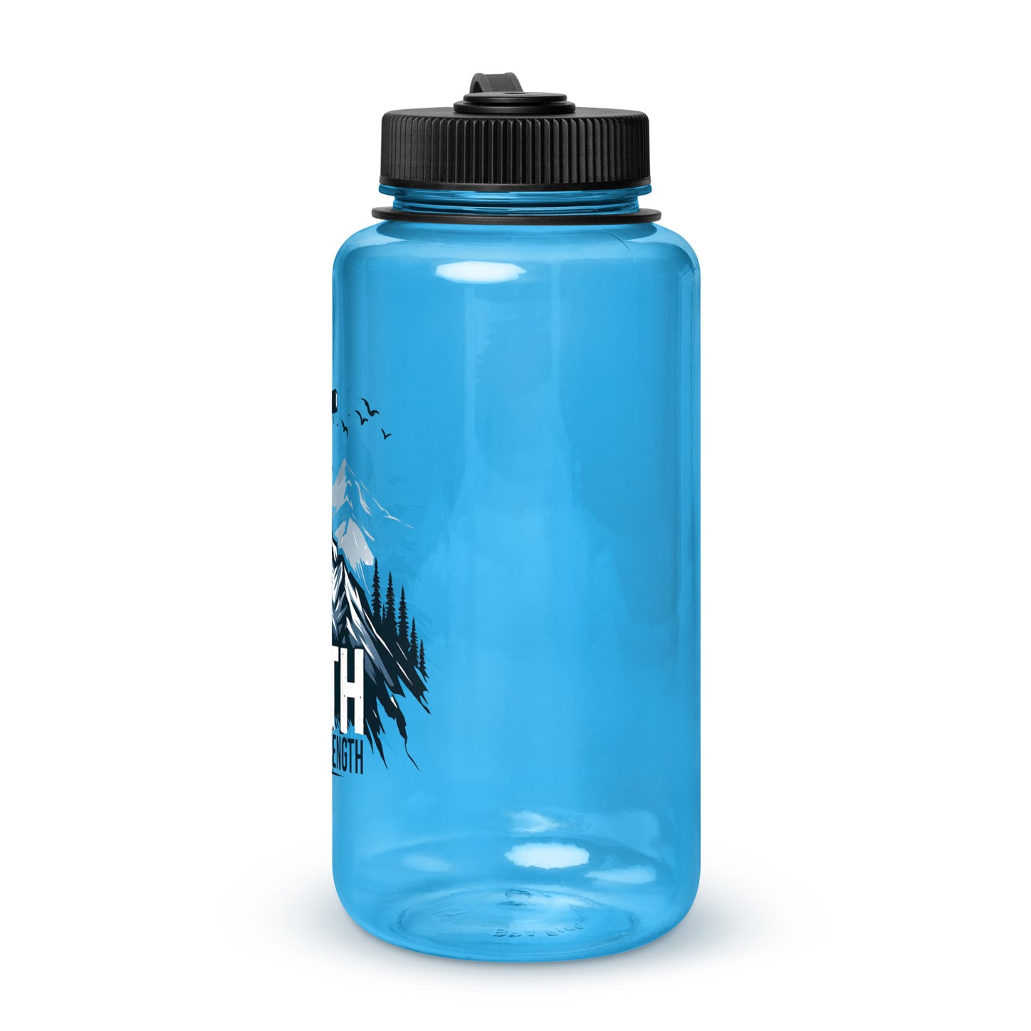 Faith Builds Strength Christian Wide mouth plastic water bottle