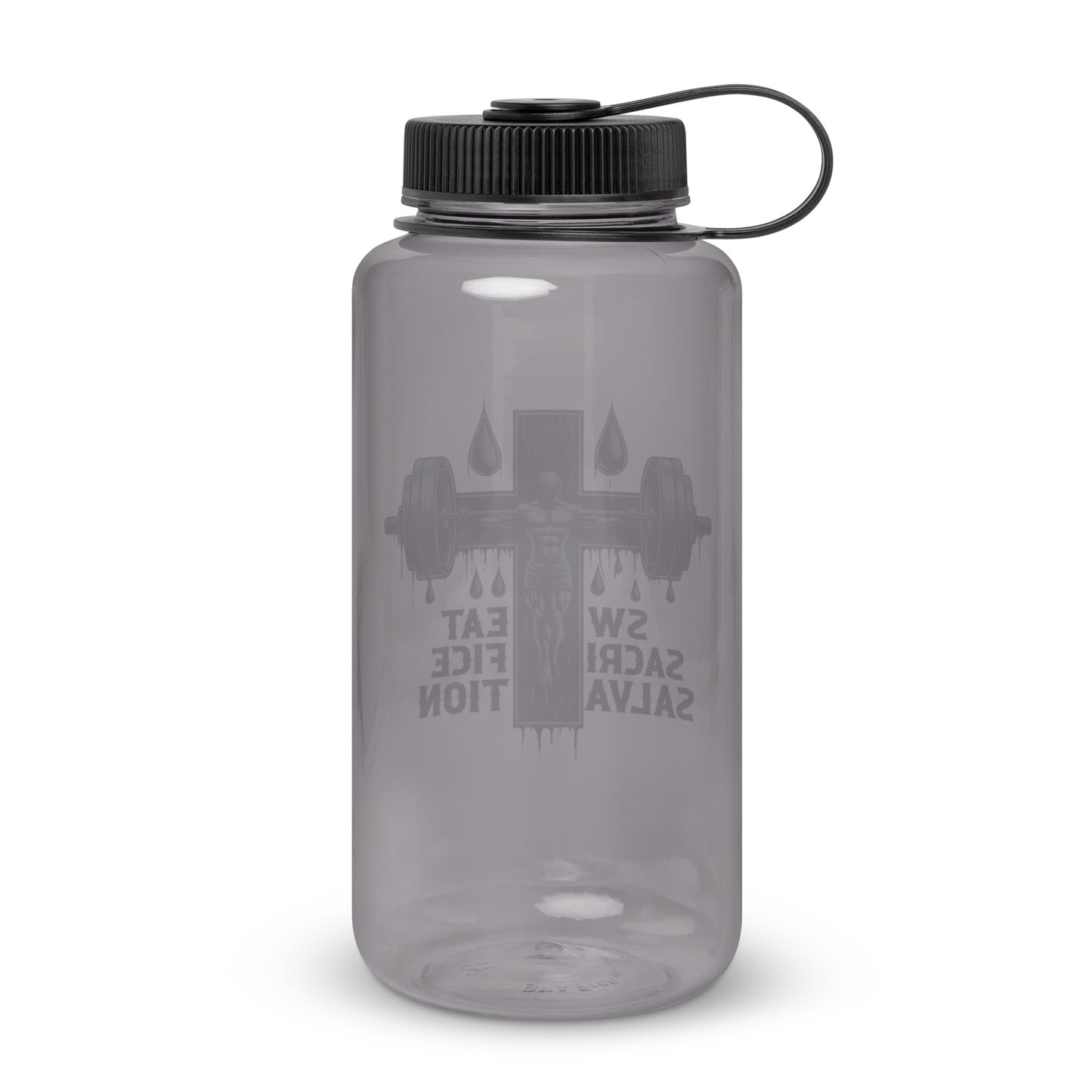 Sweat Sacrifice Salvation Christian Wide mouth plastic water bottle