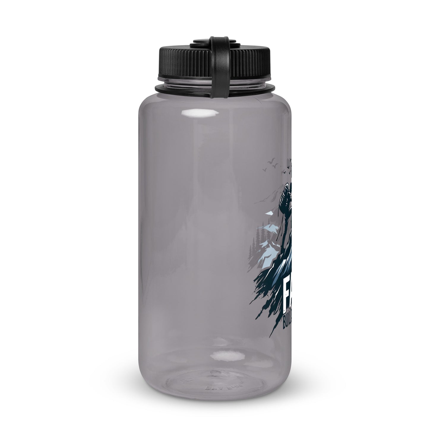 Faith Builds Strength Christian Wide mouth plastic water bottle