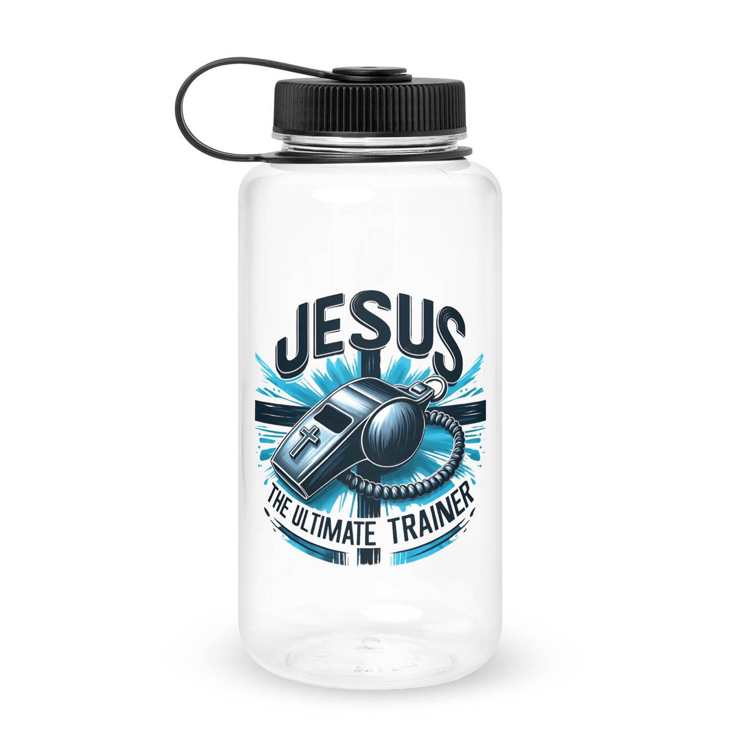 Jesus The Ultimate Trainer Christian Wide mouth plastic water bottle