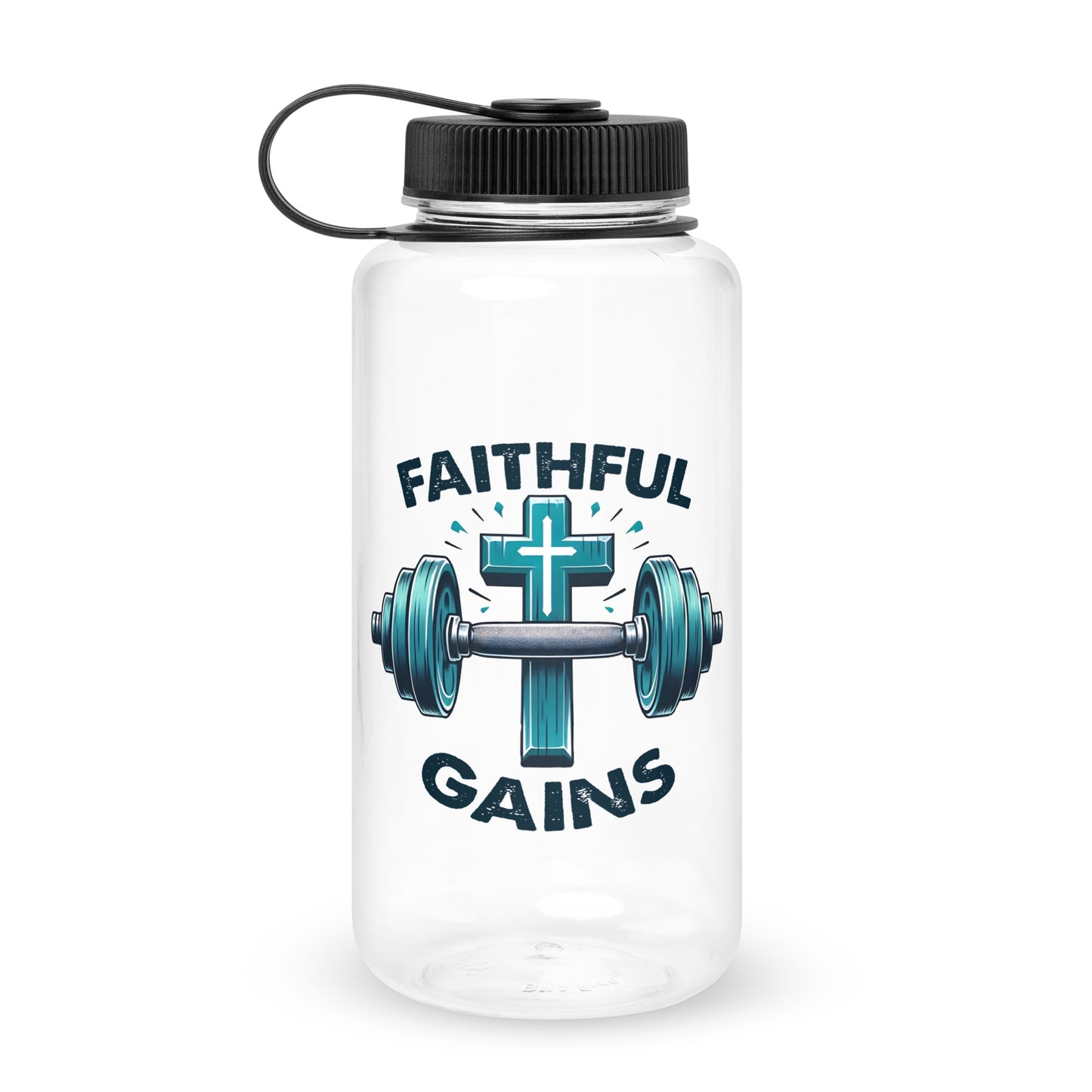 Faithful Gains Christian Wide mouth plastic water bottle