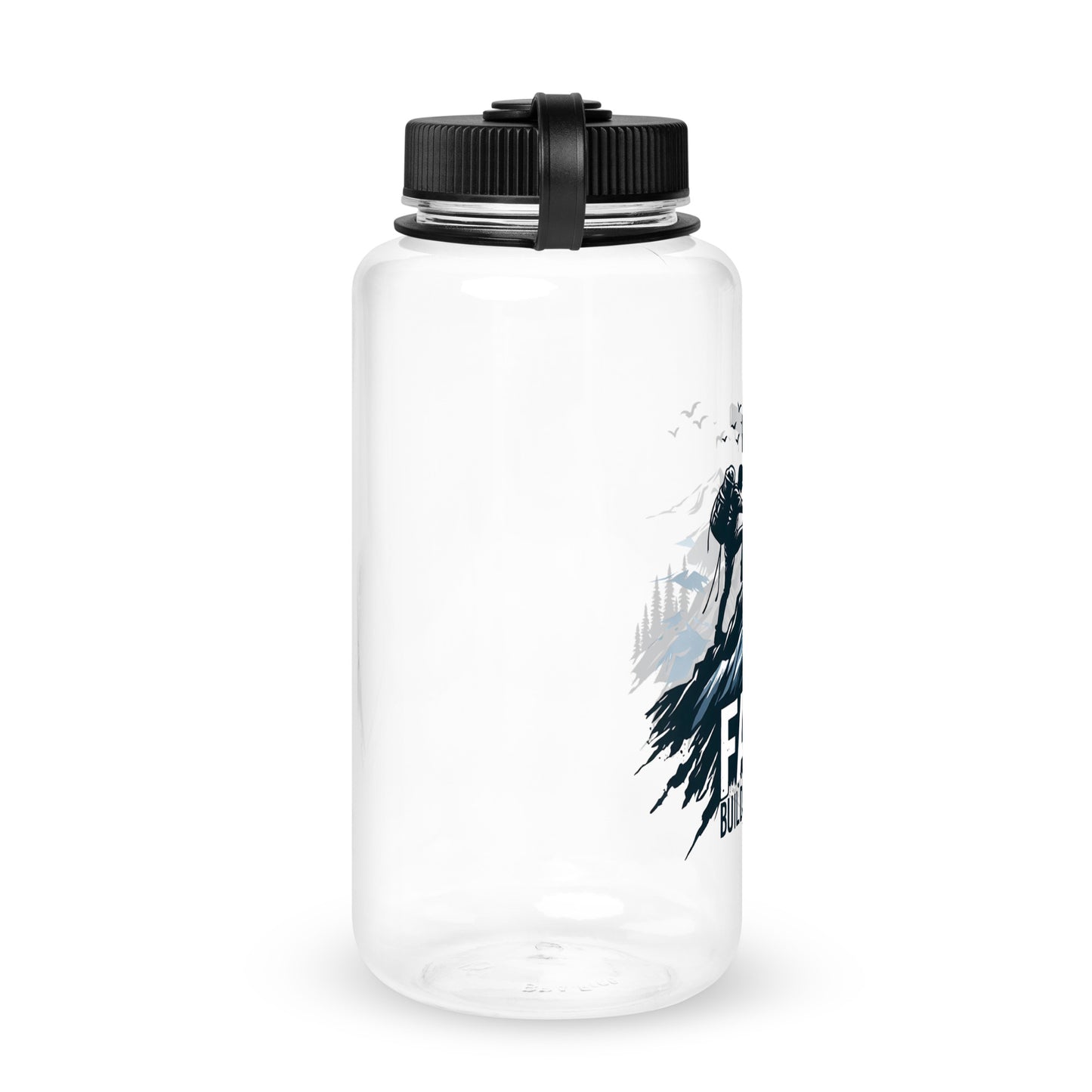 Faith Builds Strength Christian Wide mouth plastic water bottle