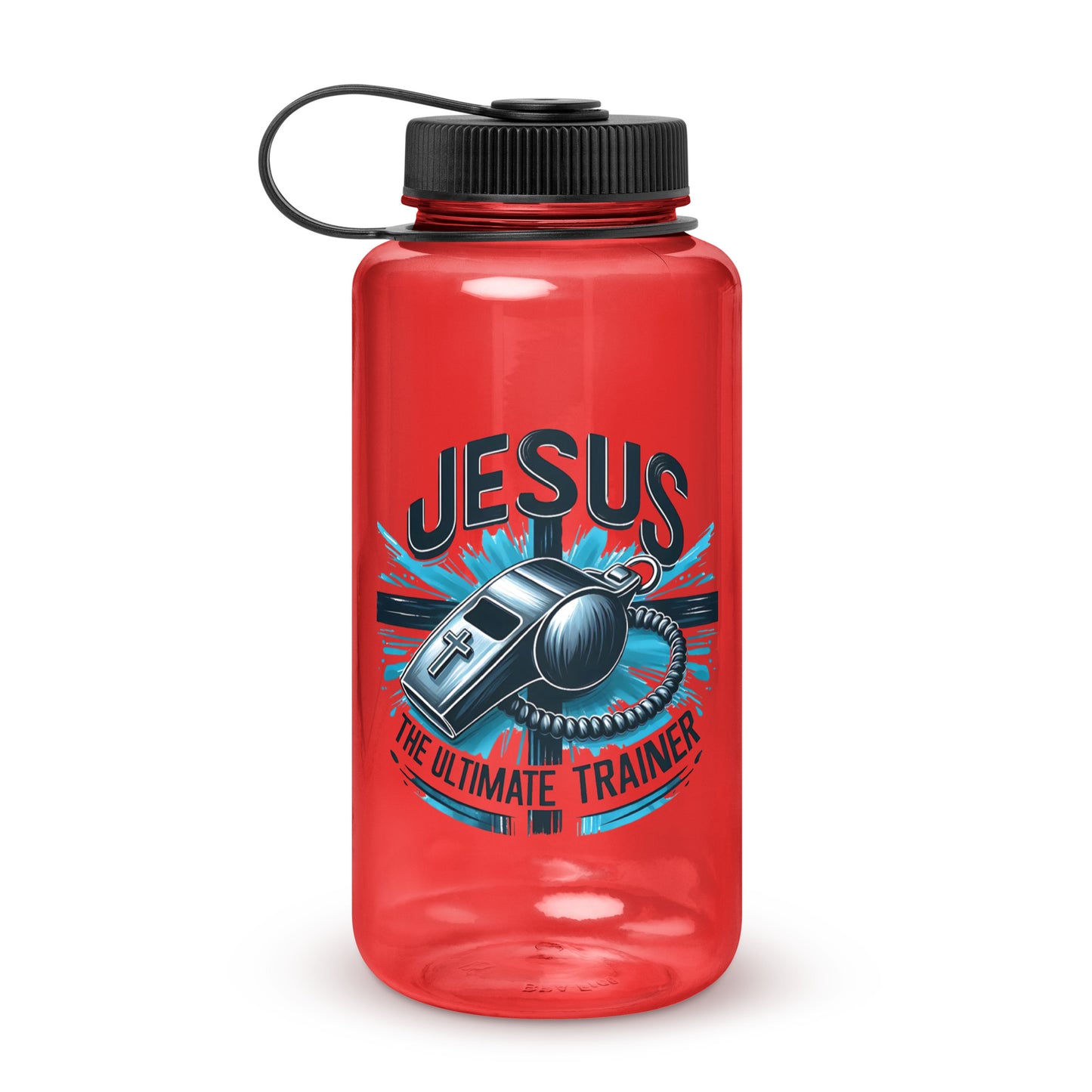 Jesus The Ultimate Trainer Christian Wide mouth plastic water bottle