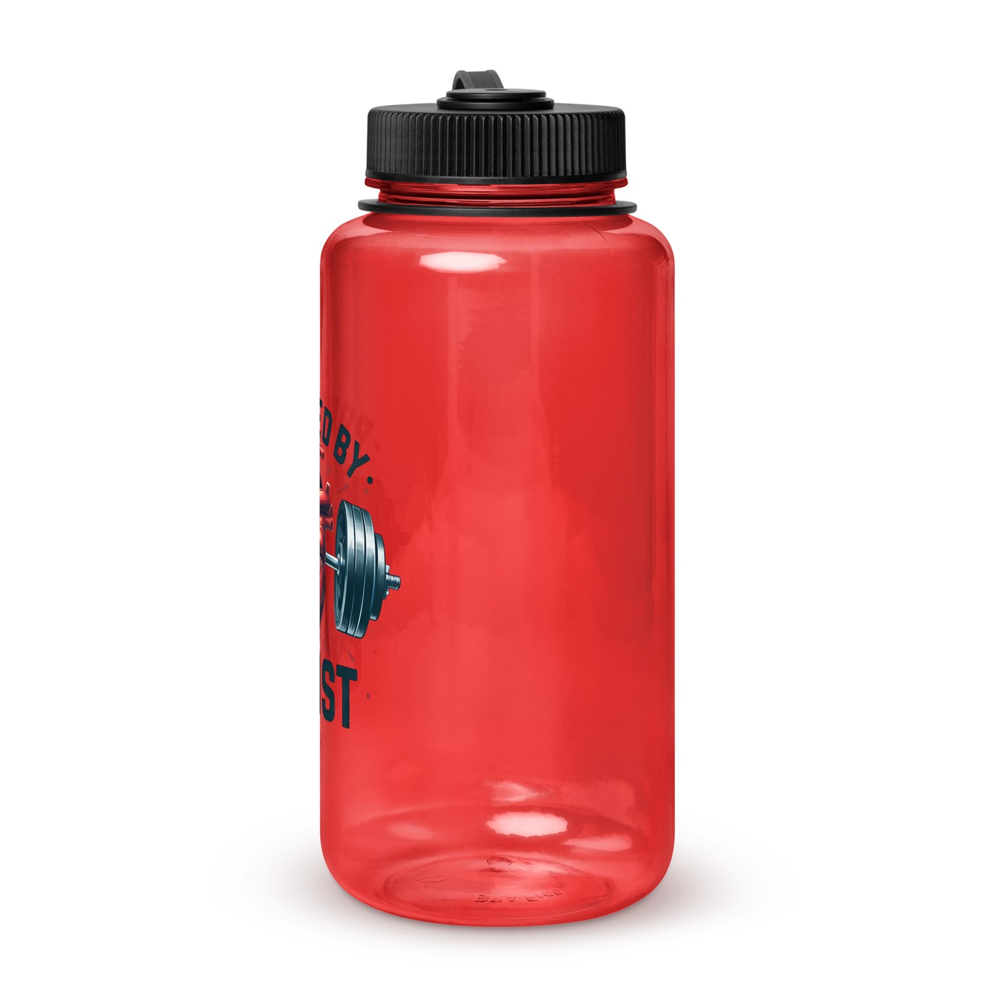 Powered By Christ Christian Wide mouth plastic water bottle