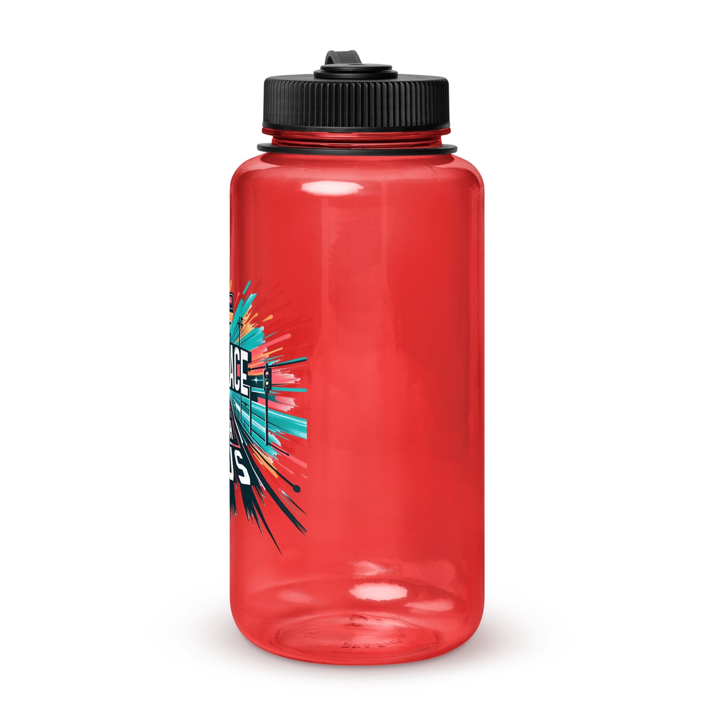 Run The Race With Jesus Christian Wide mouth plastic water bottle