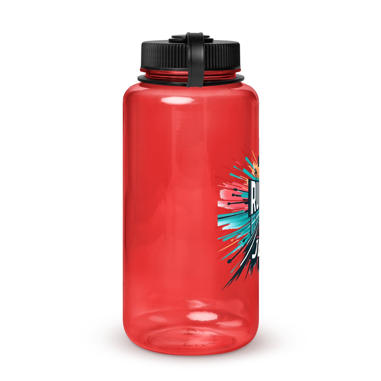 Run The Race With Jesus Christian Wide mouth plastic water bottle