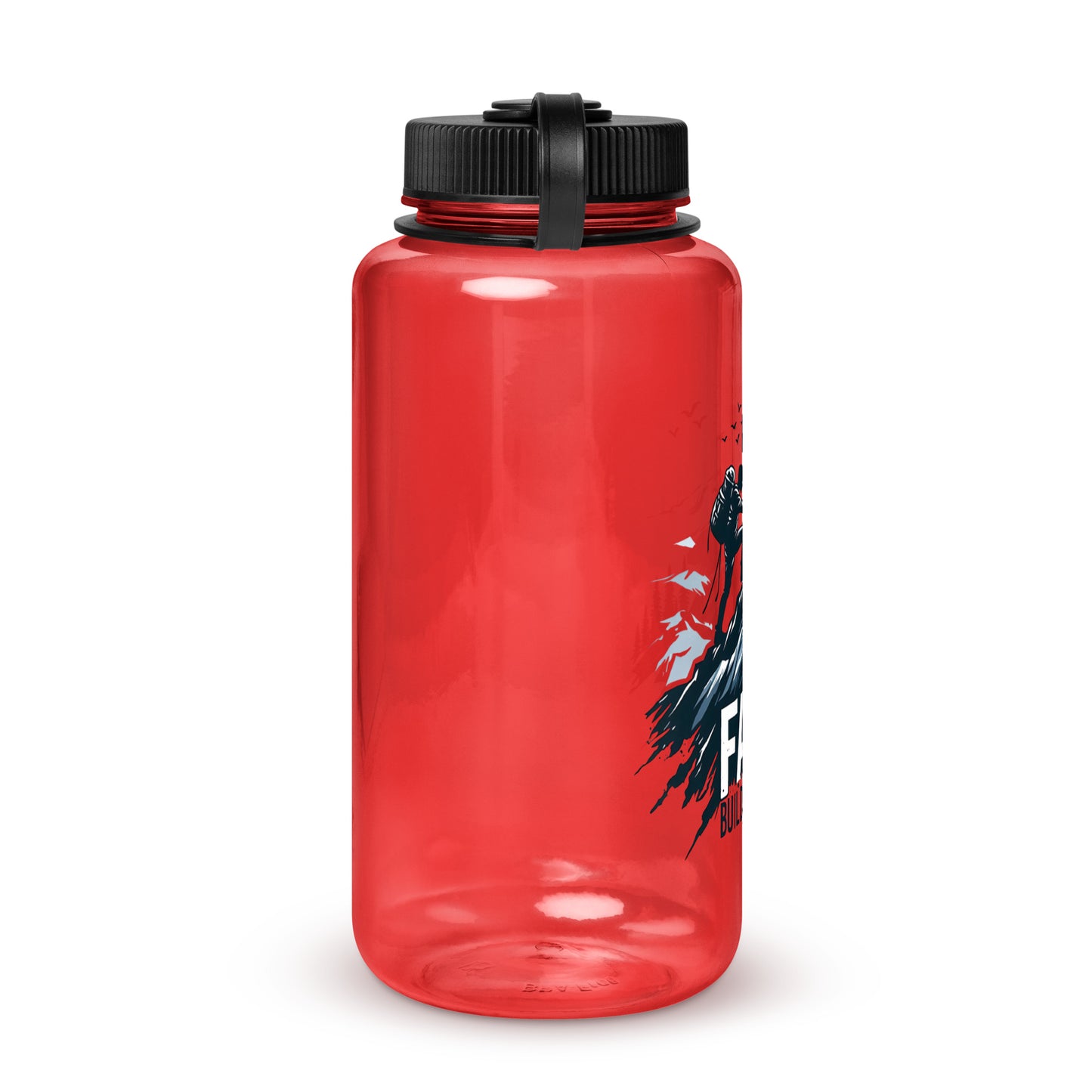 Faith Builds Strength Christian Wide mouth plastic water bottle