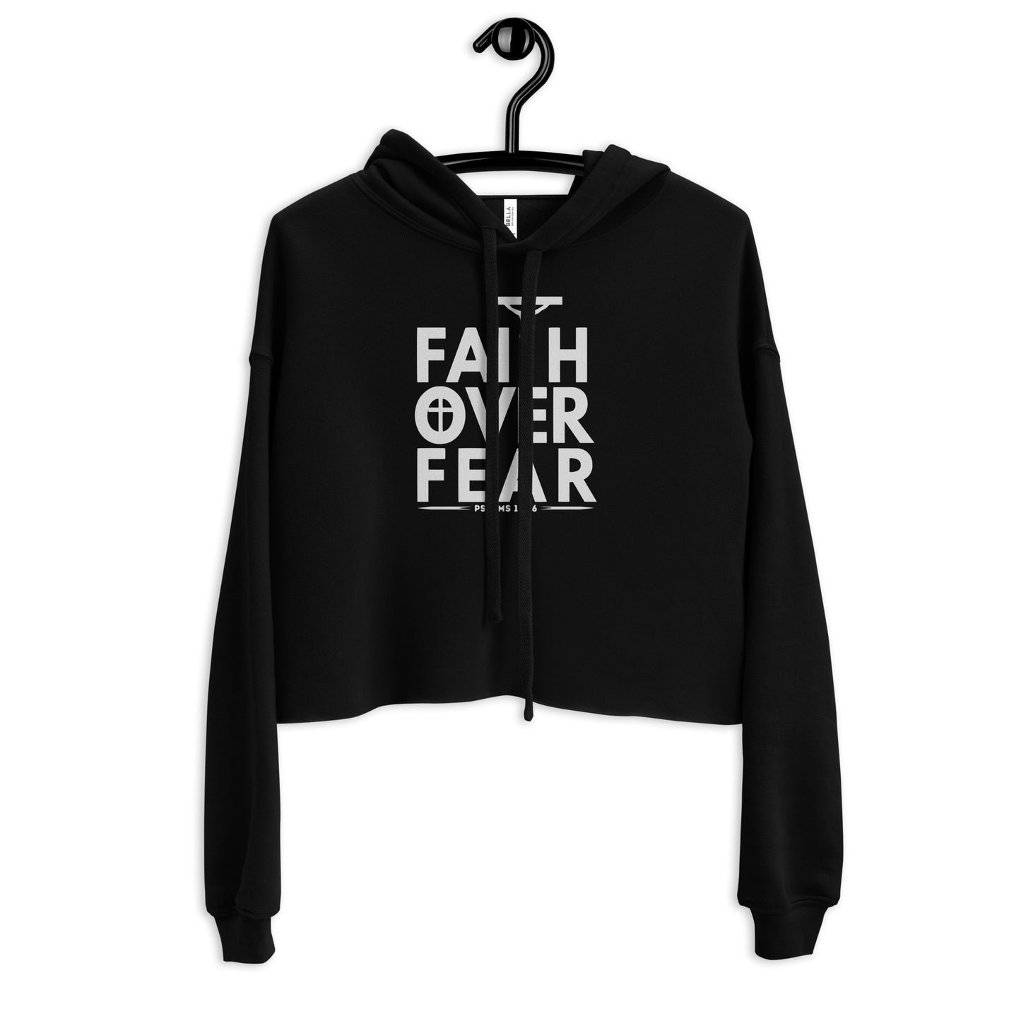 Faith Over Fear Women's Christian Crop Hoodie (Hooded Sweatshirt)