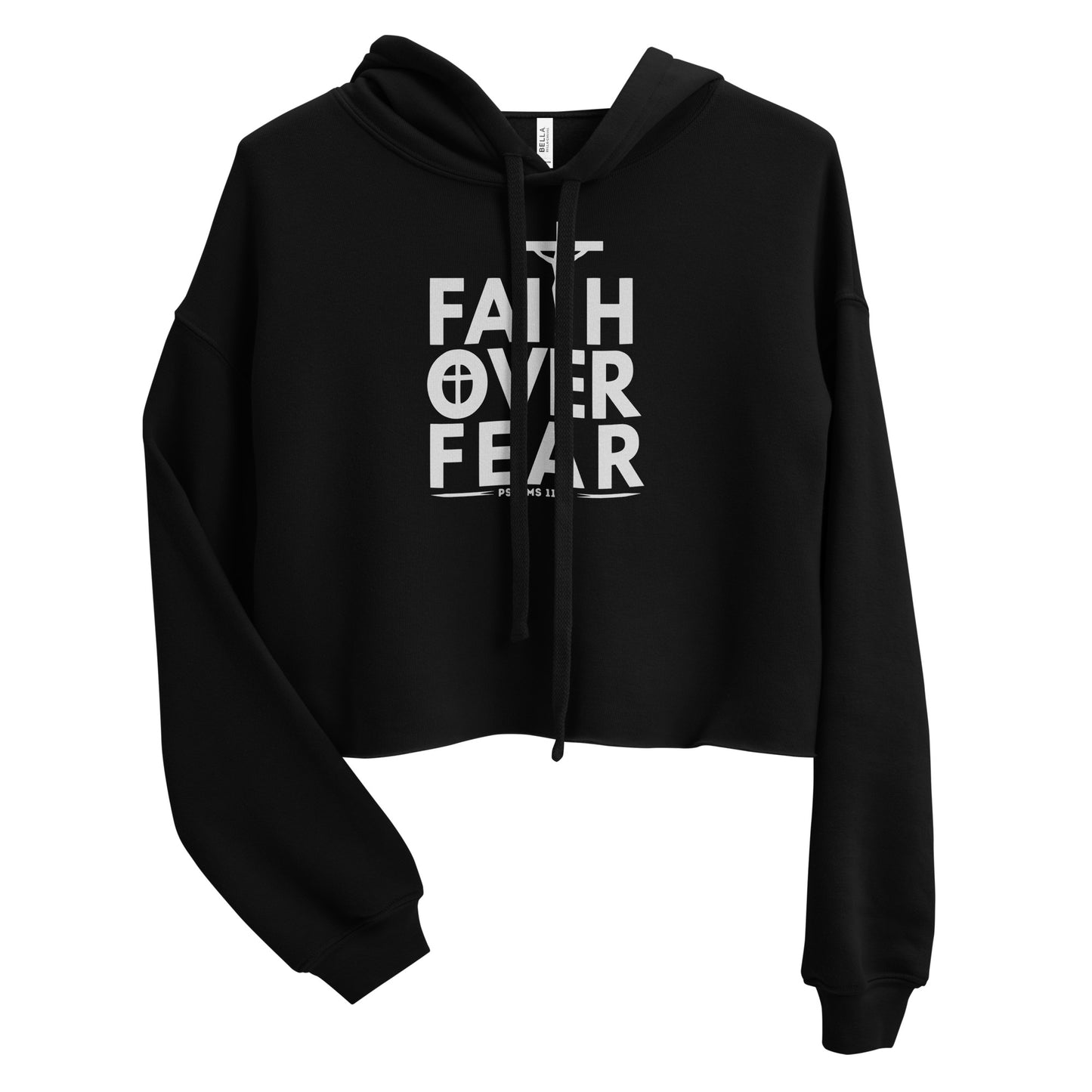 Faith Over Fear Women's Christian Crop Hoodie (Hooded Sweatshirt)