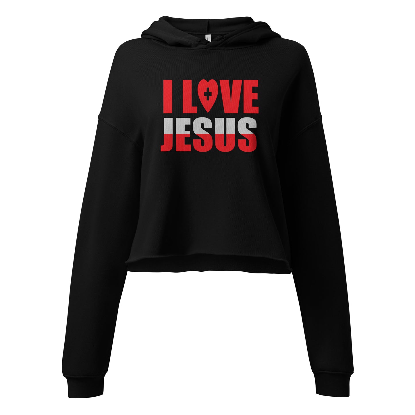 I Love Jesus Women's Christian Crop Hoodie (Hooded Sweatshirt)