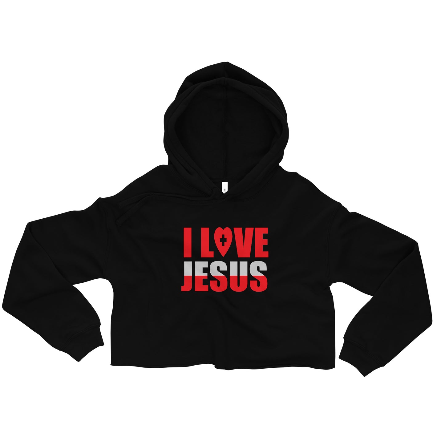 I Love Jesus Women's Christian Crop Hoodie (Hooded Sweatshirt)